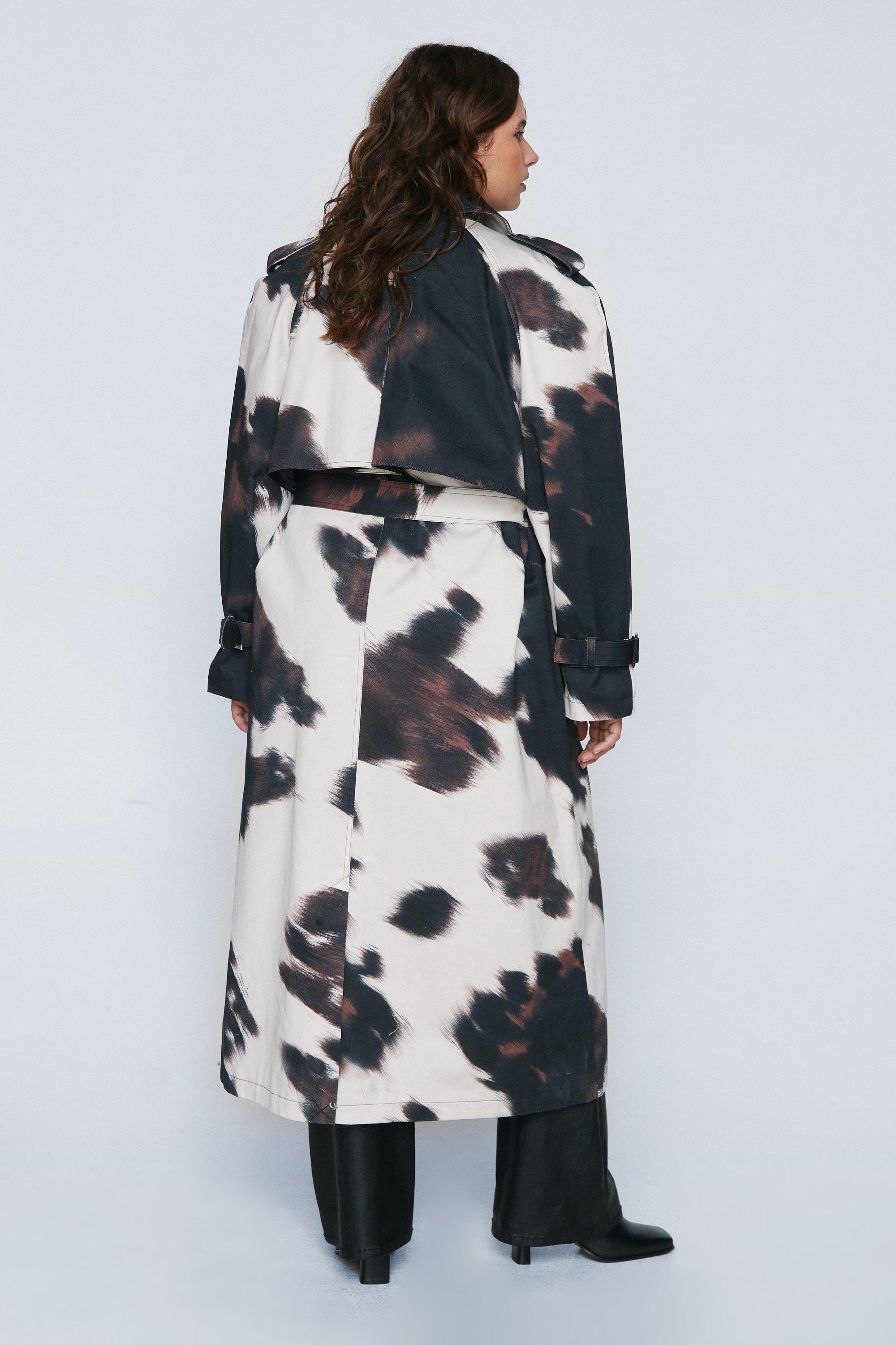 Cow print 2025 trench coat