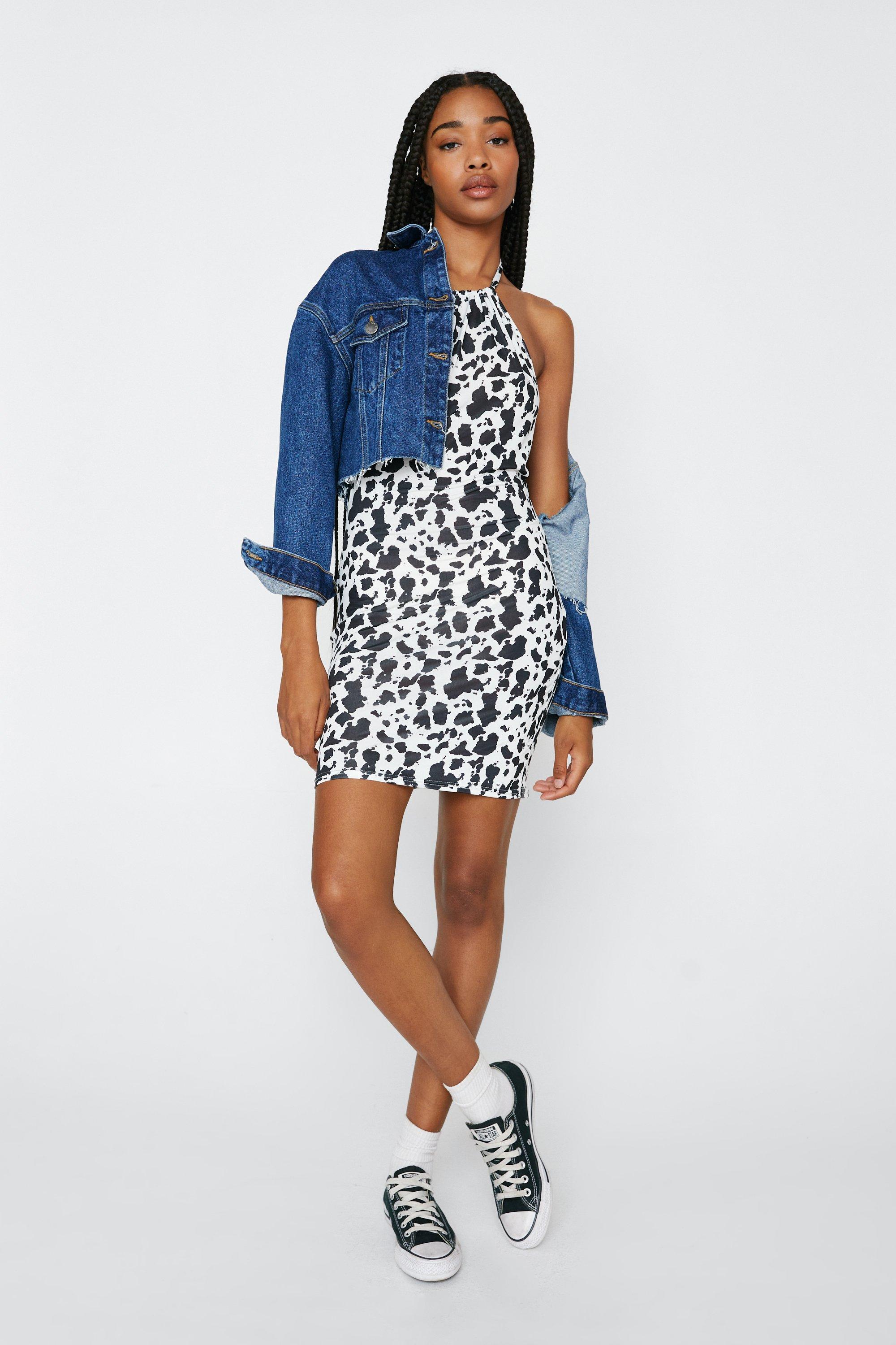 Cow print outlet bodycon dress