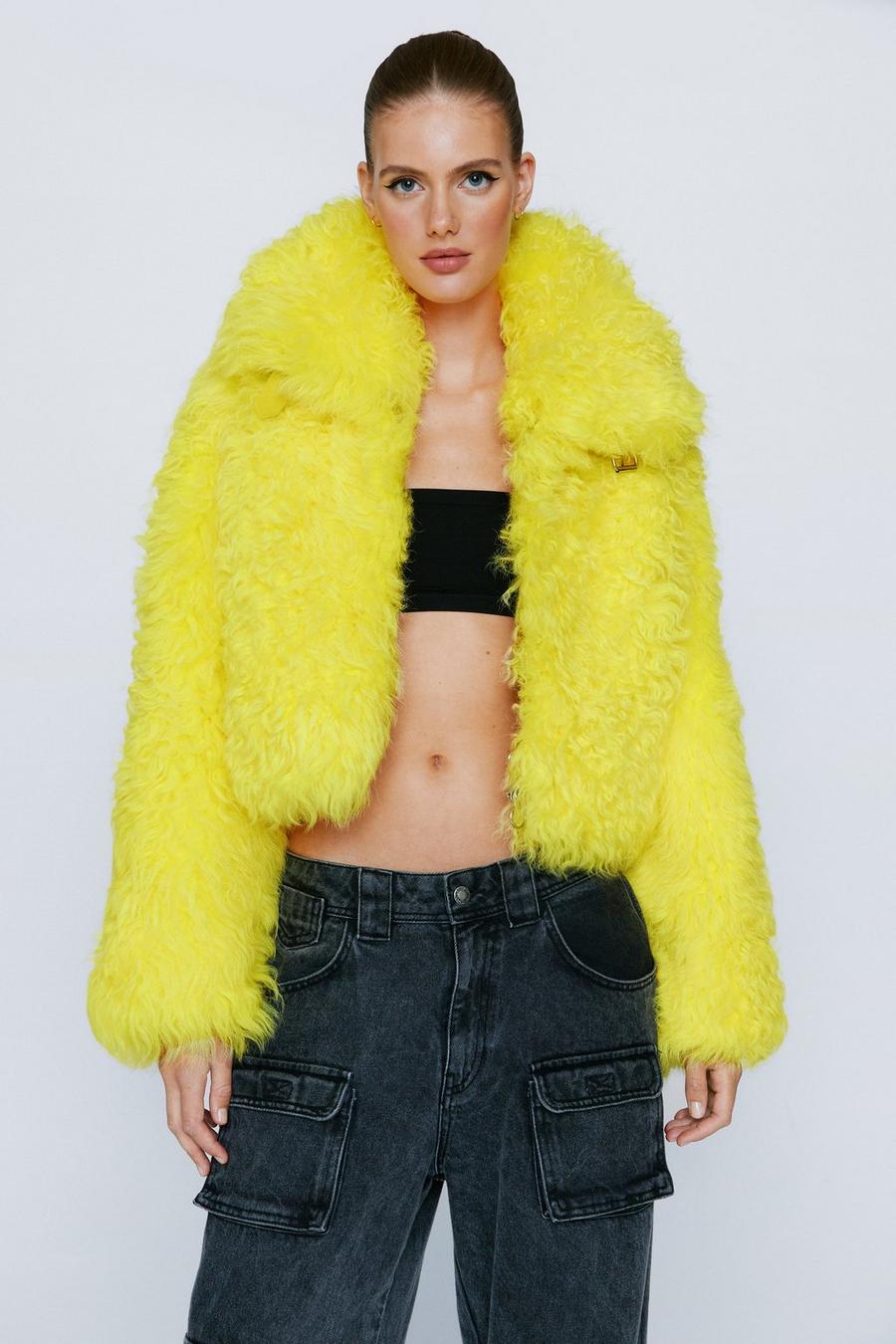Cropped Real Shearling Coat