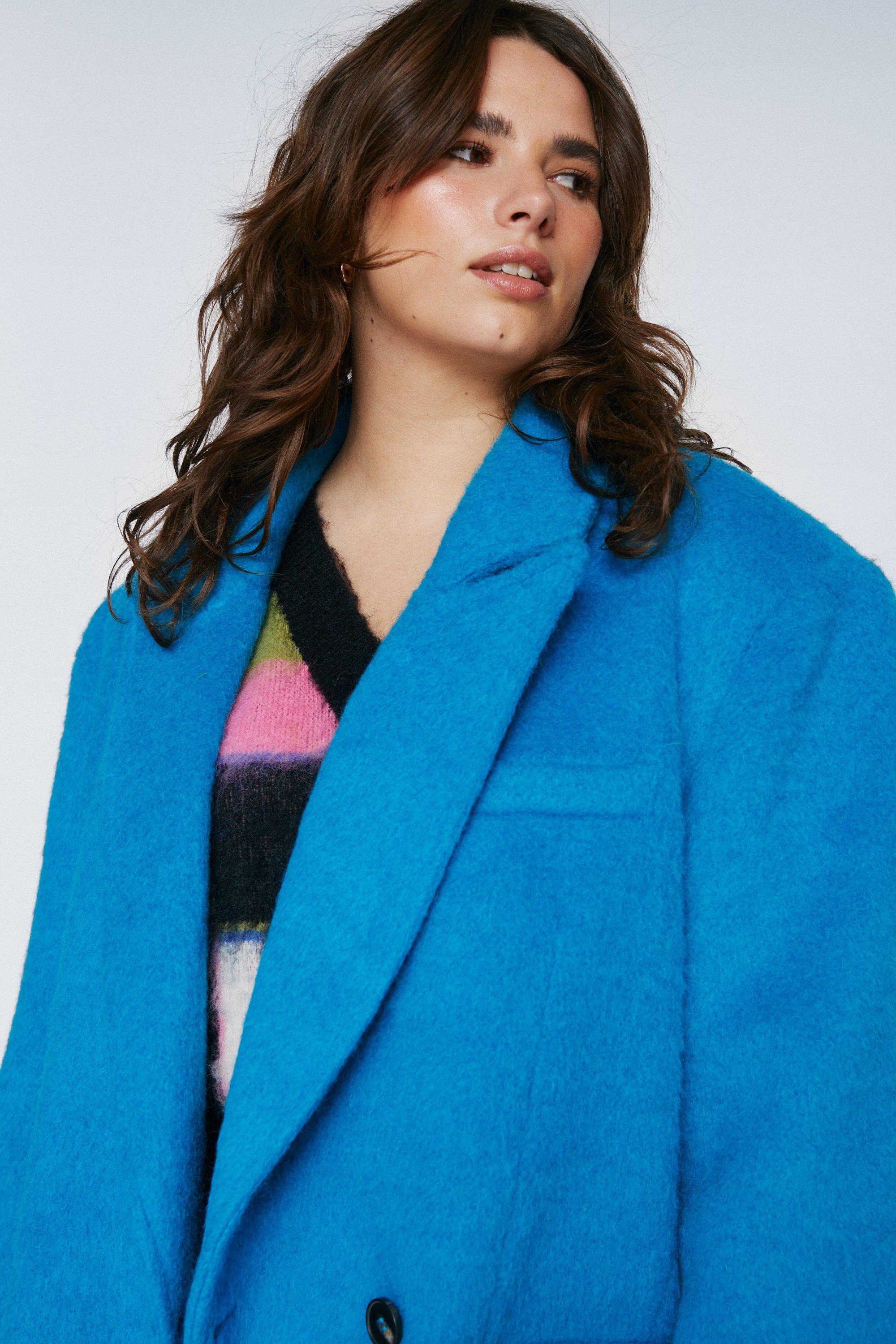 Plus Size Premium Wool Brushed Coat