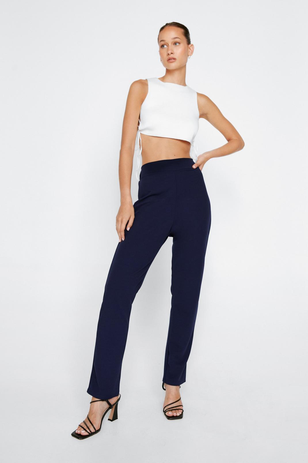 Cobalt Straight Leg High Waisted Trousers image number 1