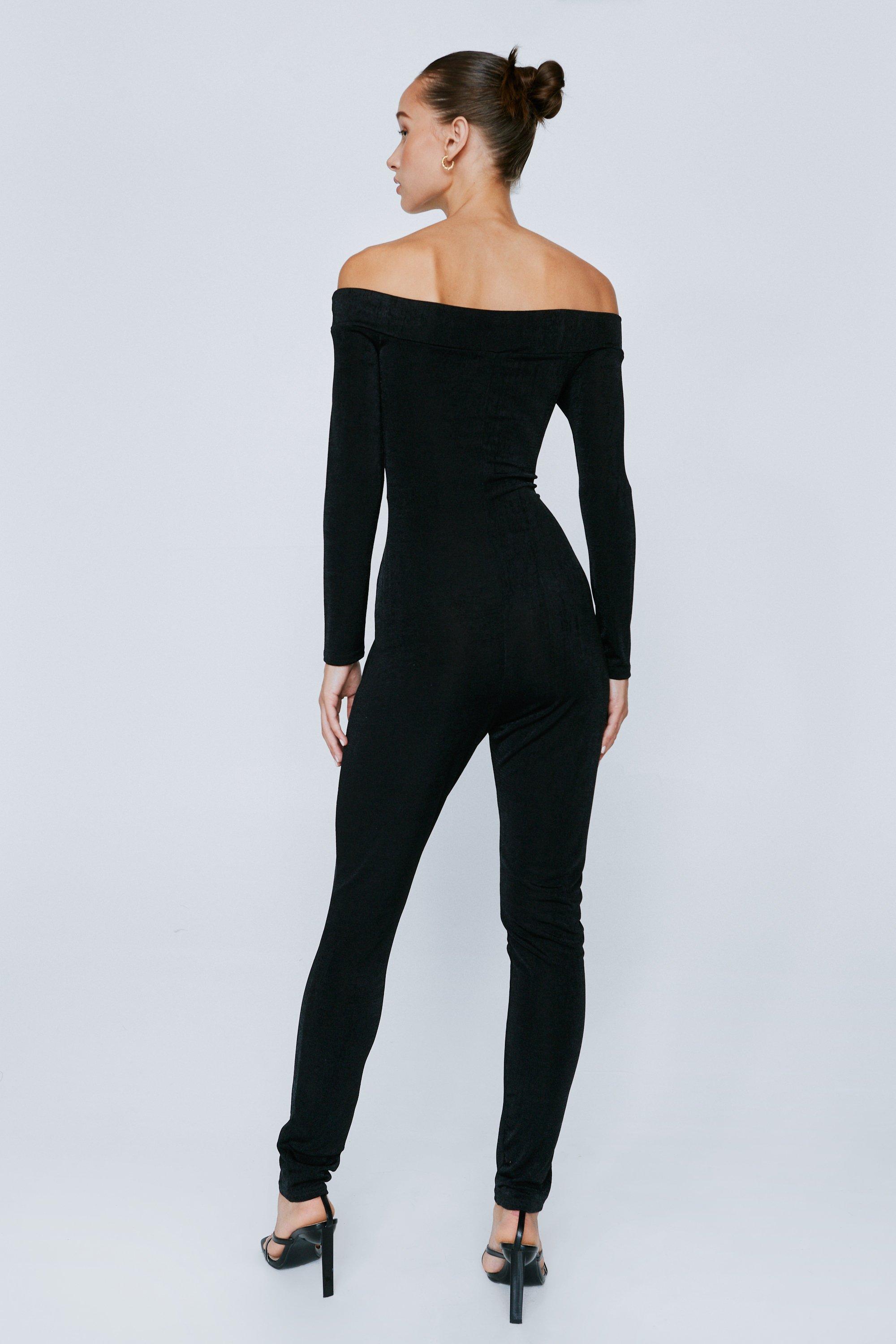 Long sleeve store bardot jumpsuit