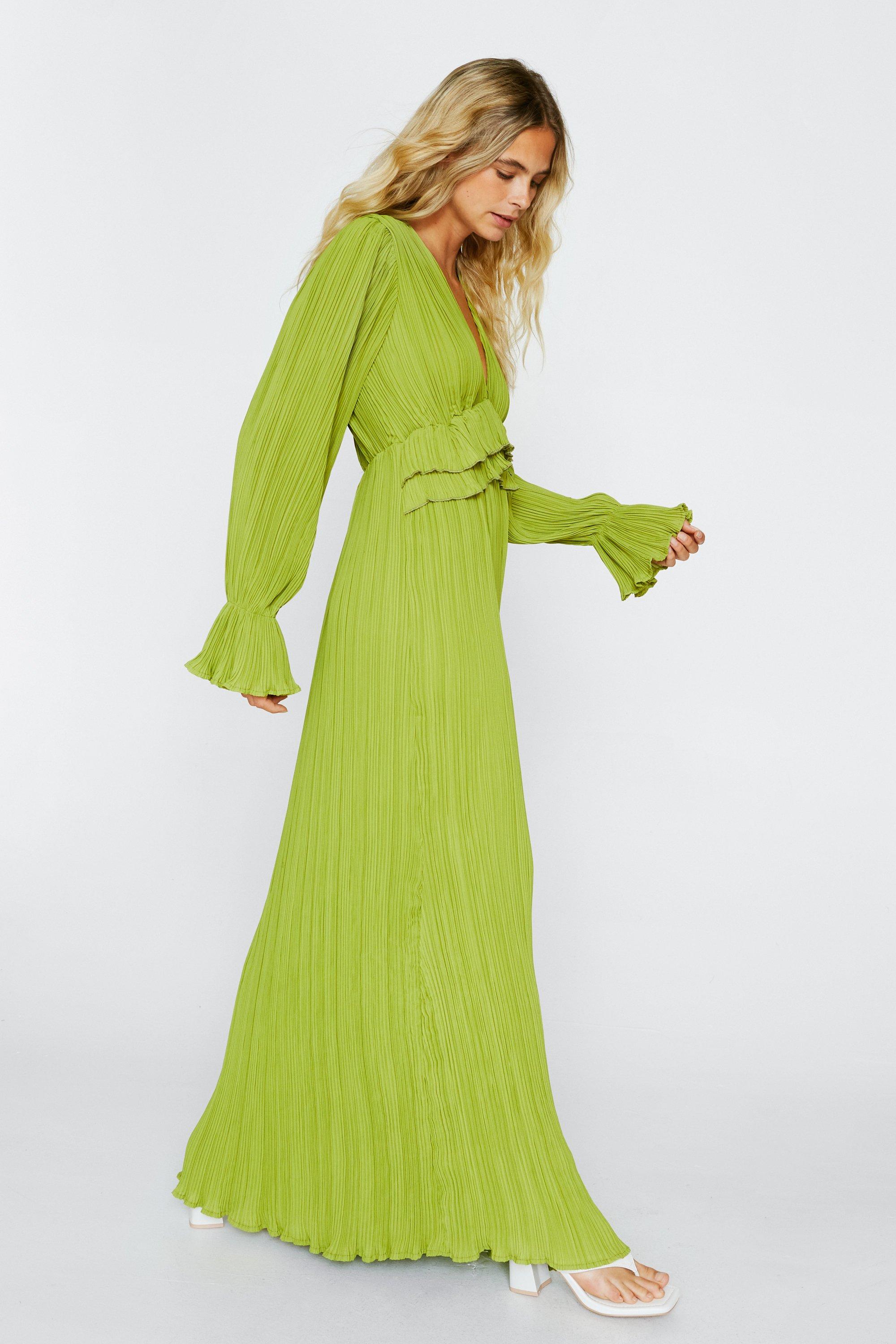 Chiffon ruffle maxi dress sale