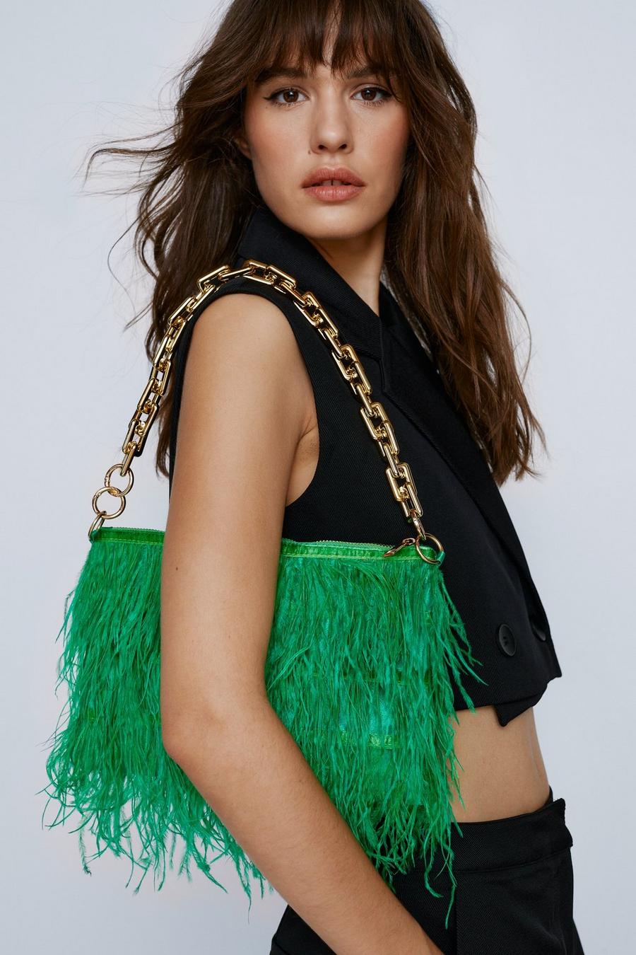 Feather Chain Strap Bag