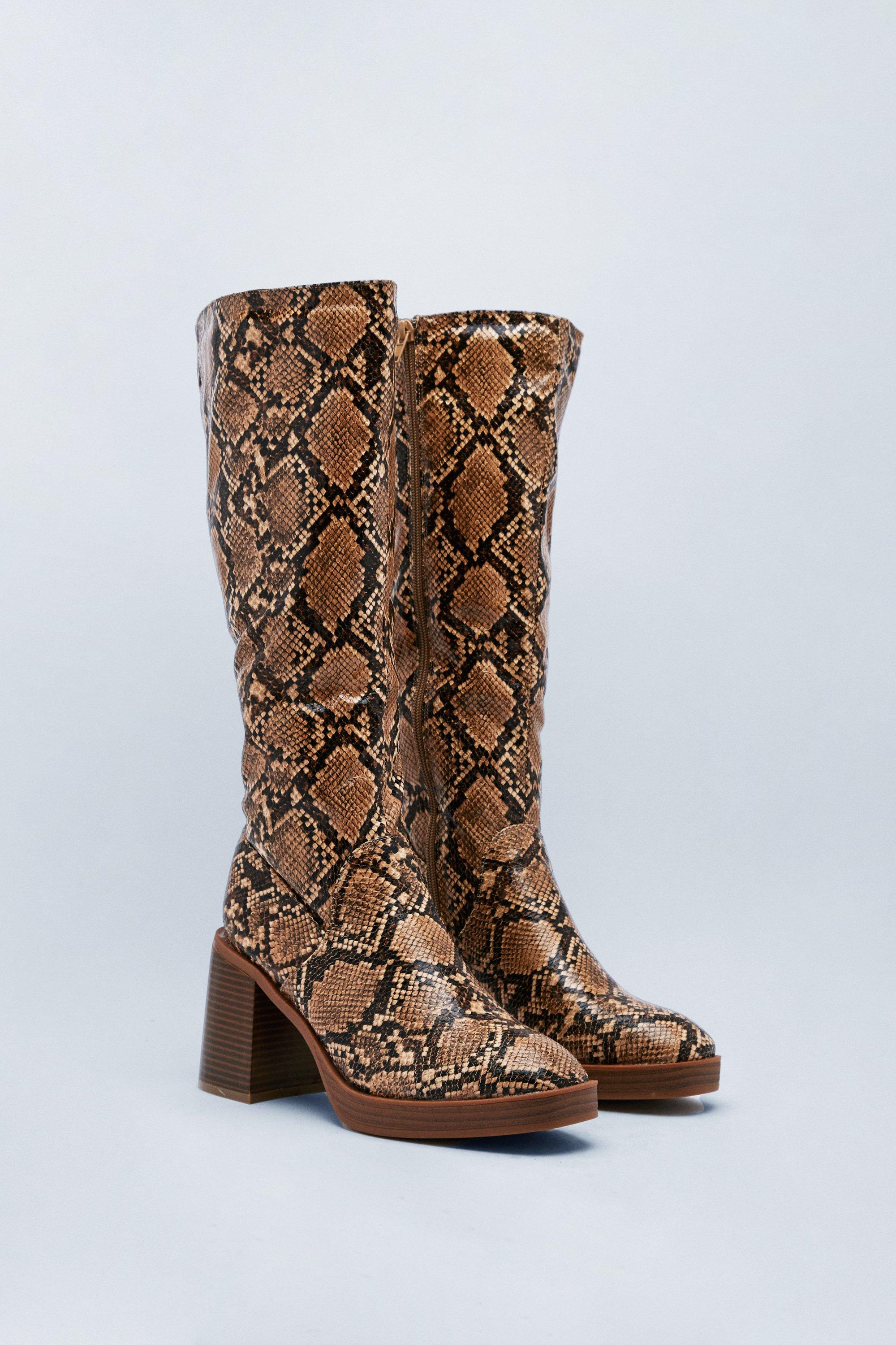 Nasty gal best sale snakeskin boots