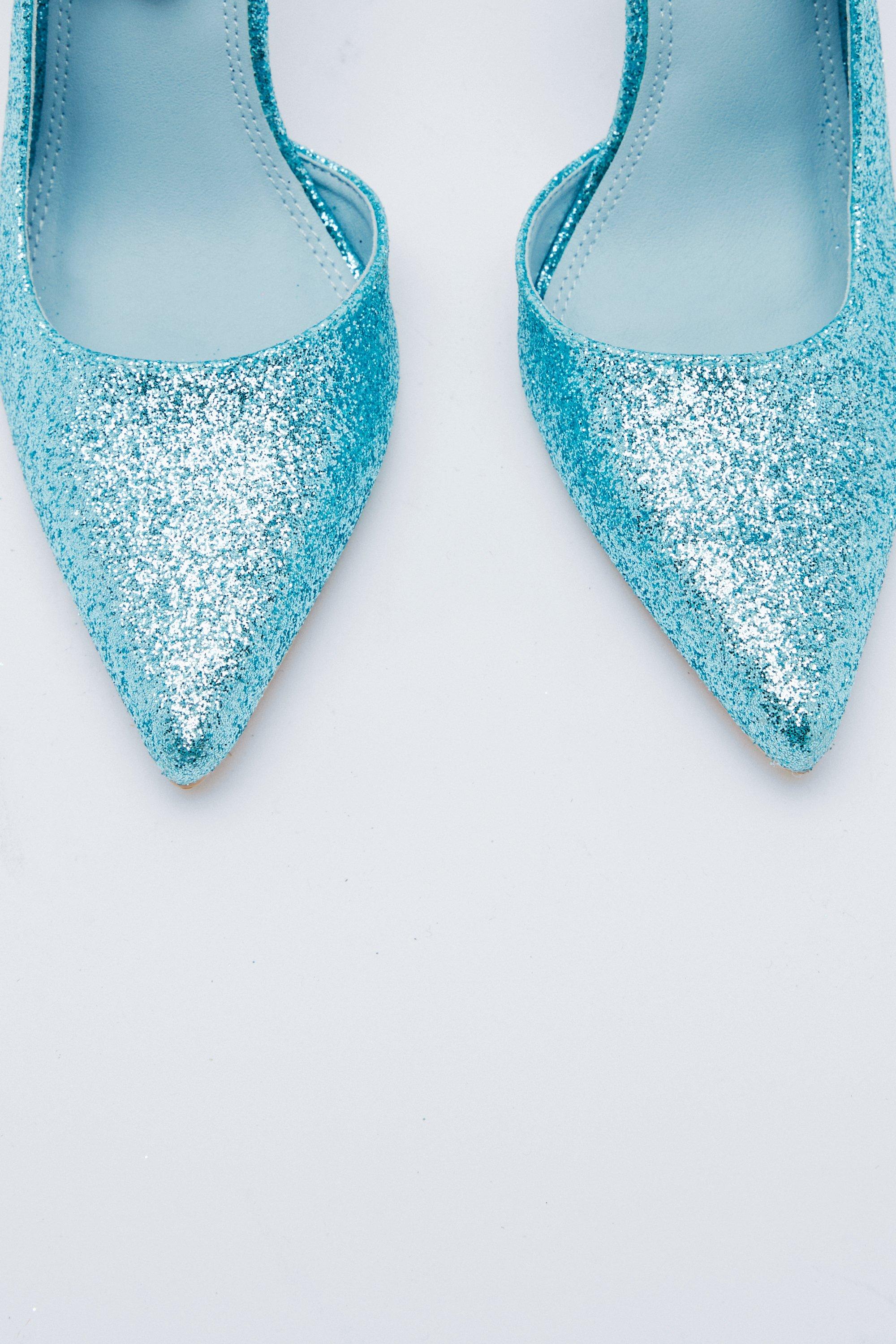 Teal glitter heels online