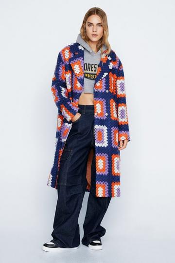 Colorful Crochet Smart Coat multi