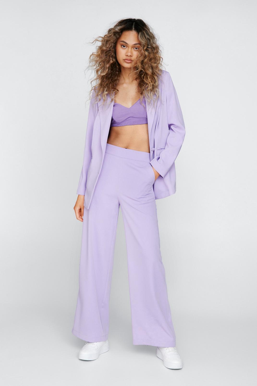Lilac Tailored Straight Leg Trousers image number 1