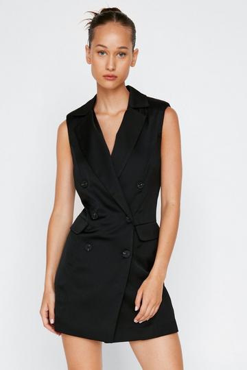 Black Tailored Waistcoat Mini Dress