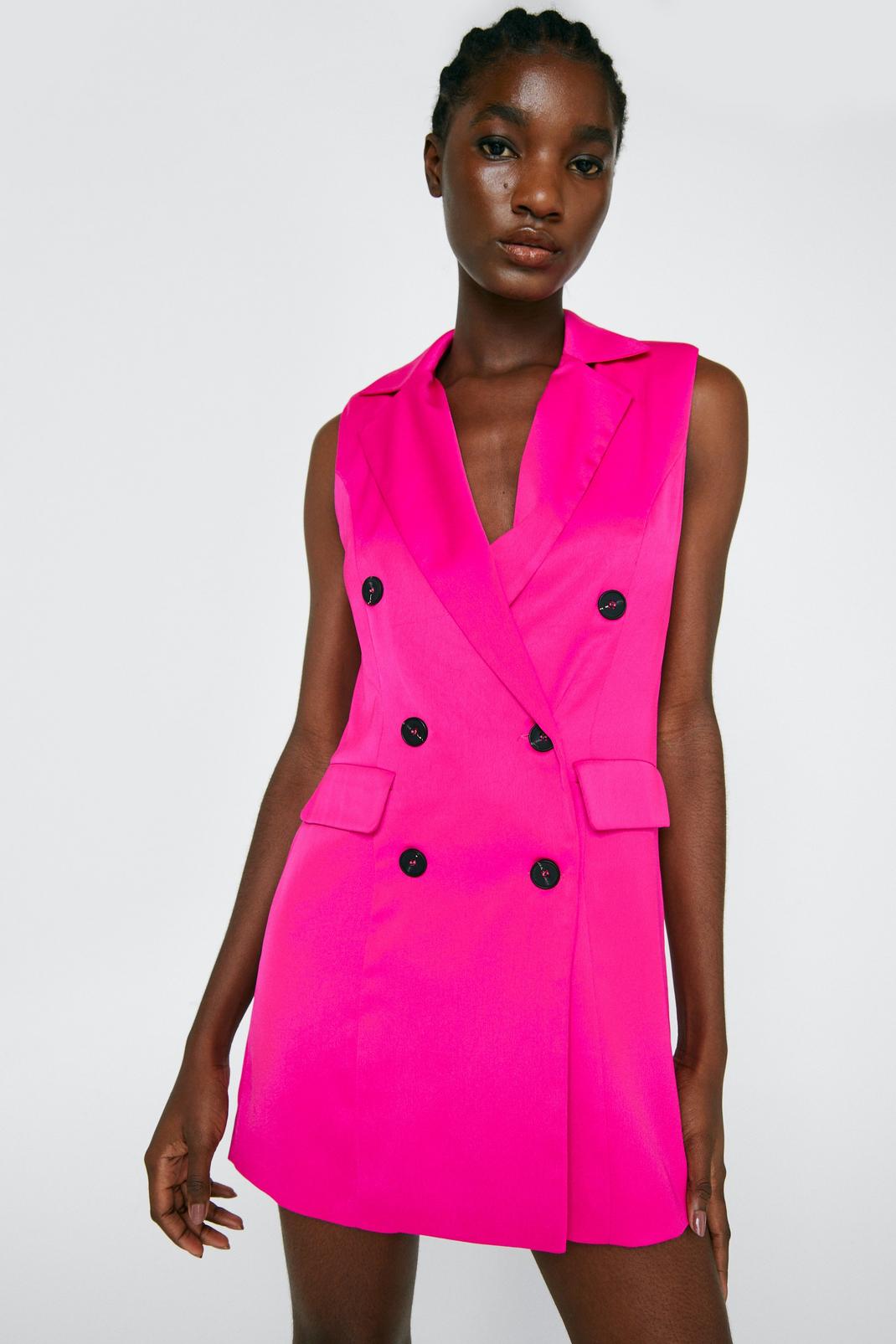 Mini robe blazer sans manches, Hot pink image number 1
