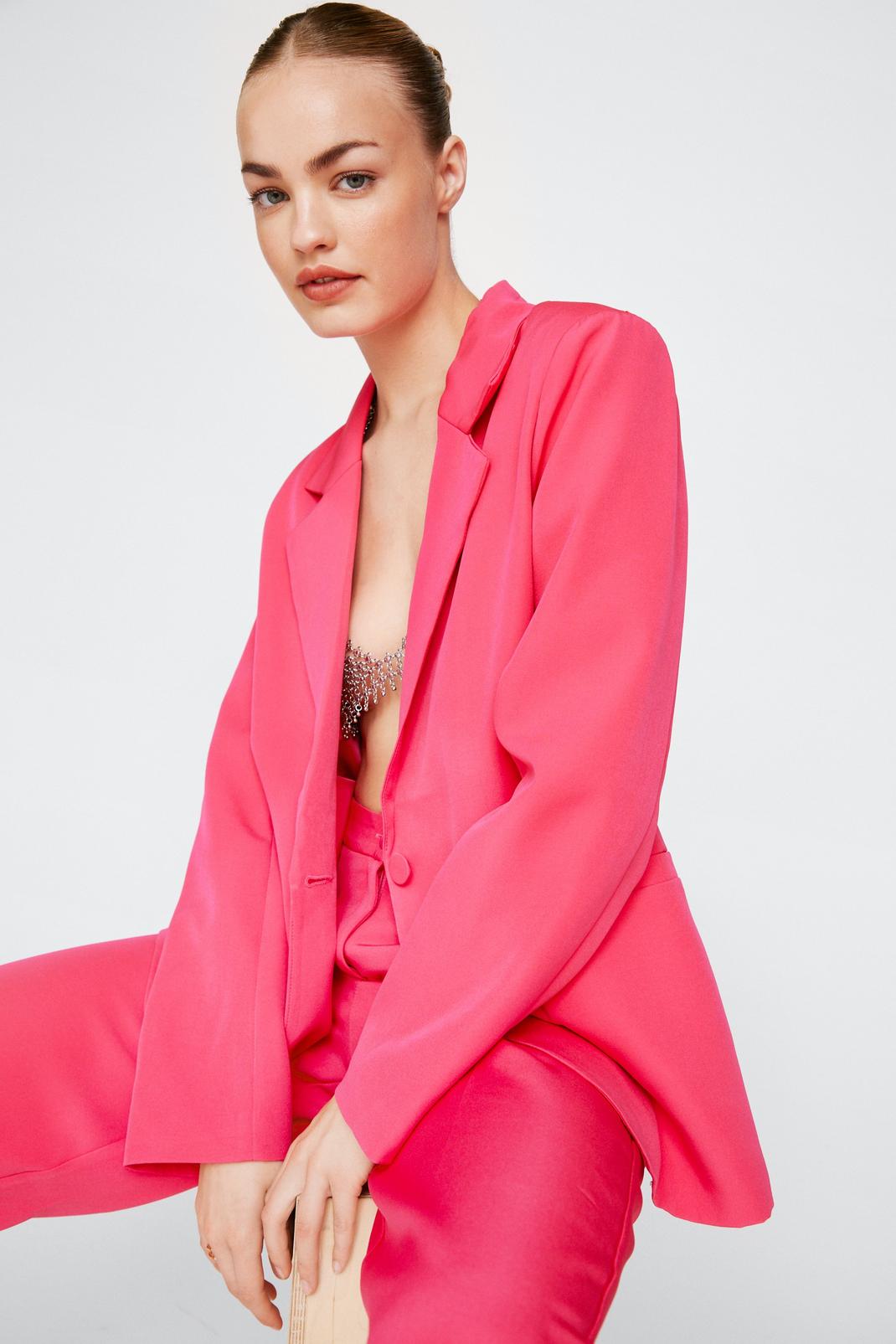 Bright pink Premium Single Breasted Blazer image number 1