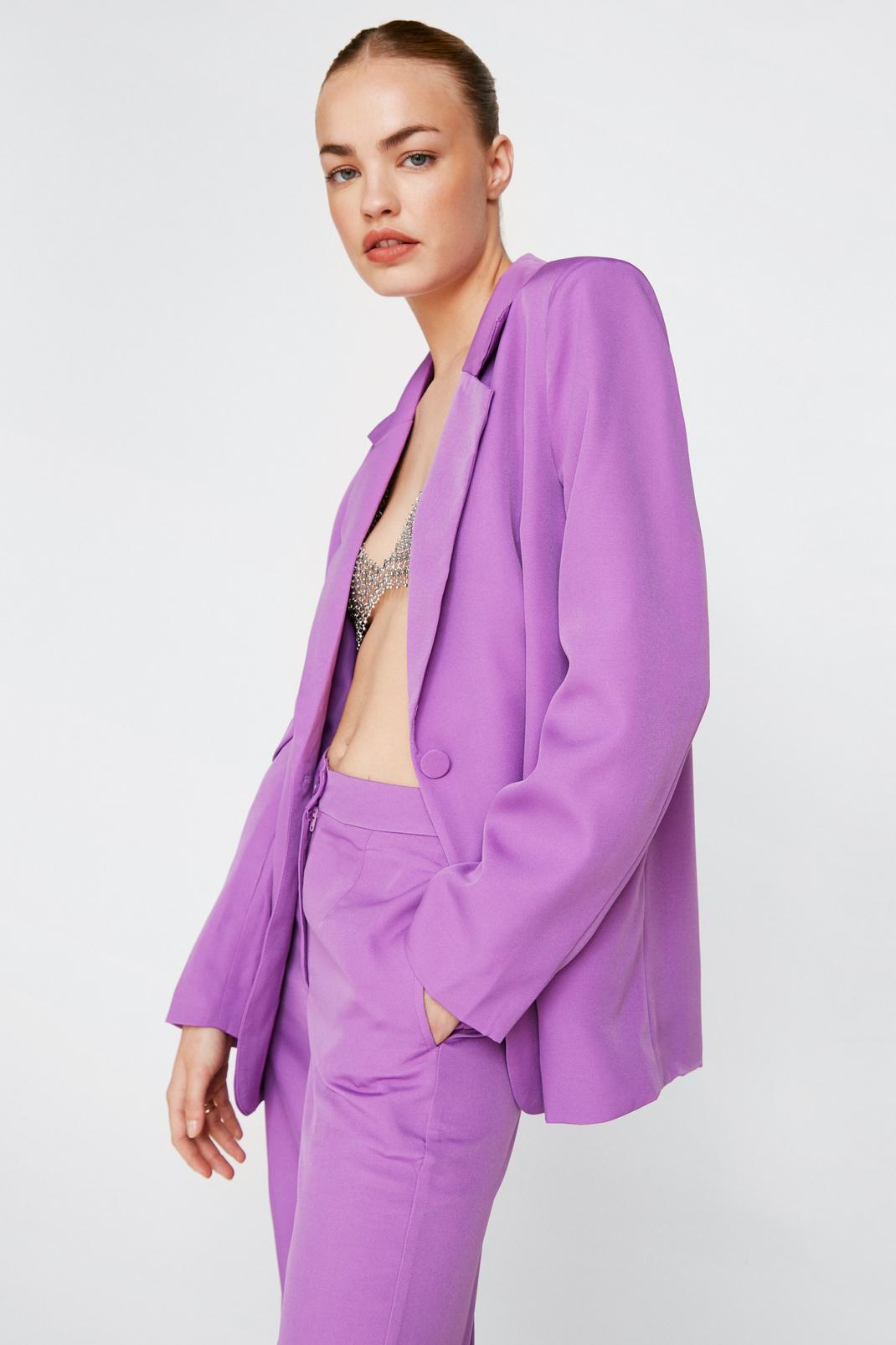 Purple Premium Single Breasted Blazer image number 1