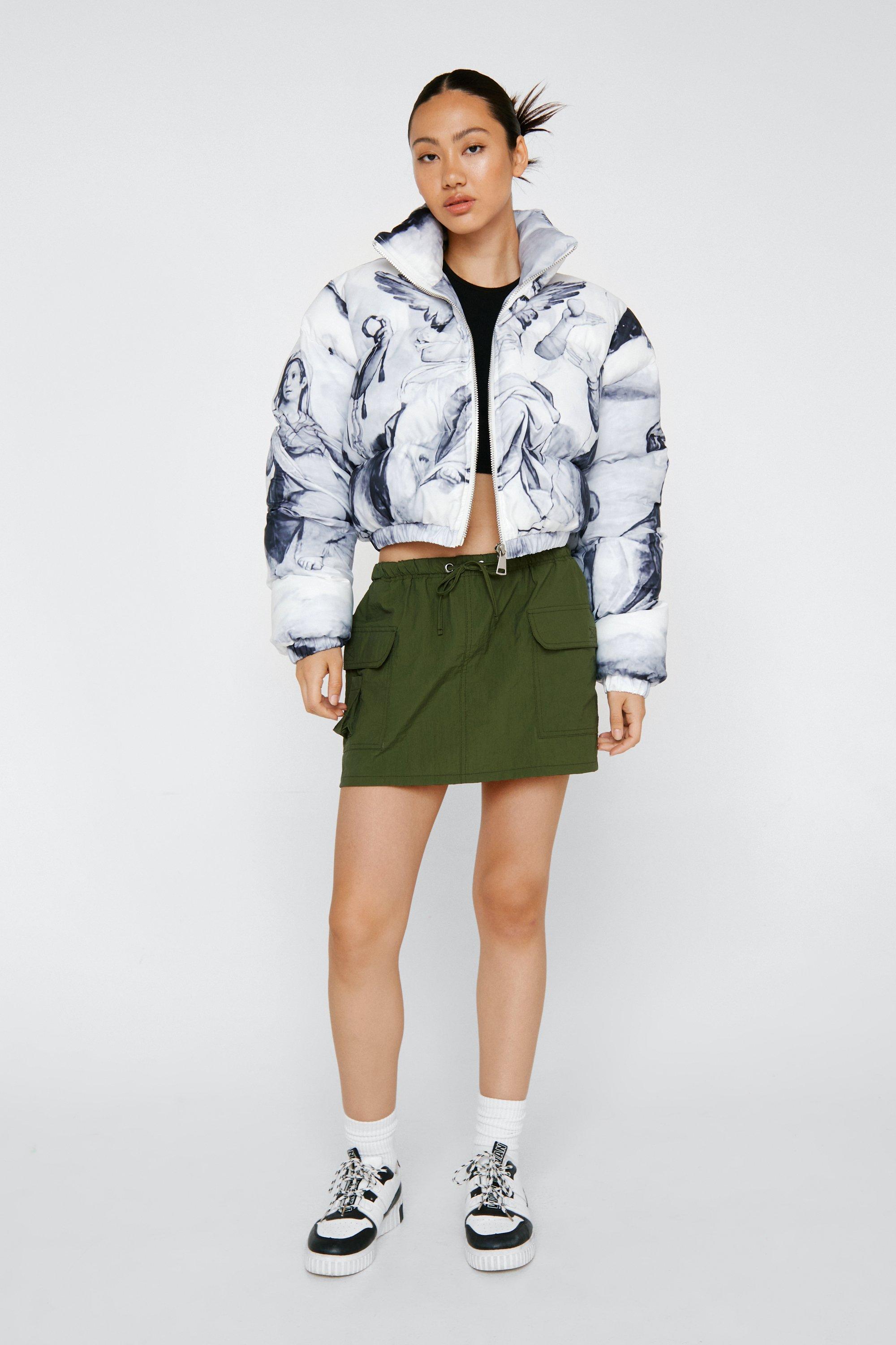 Reflective Cropped Puffer Jacket