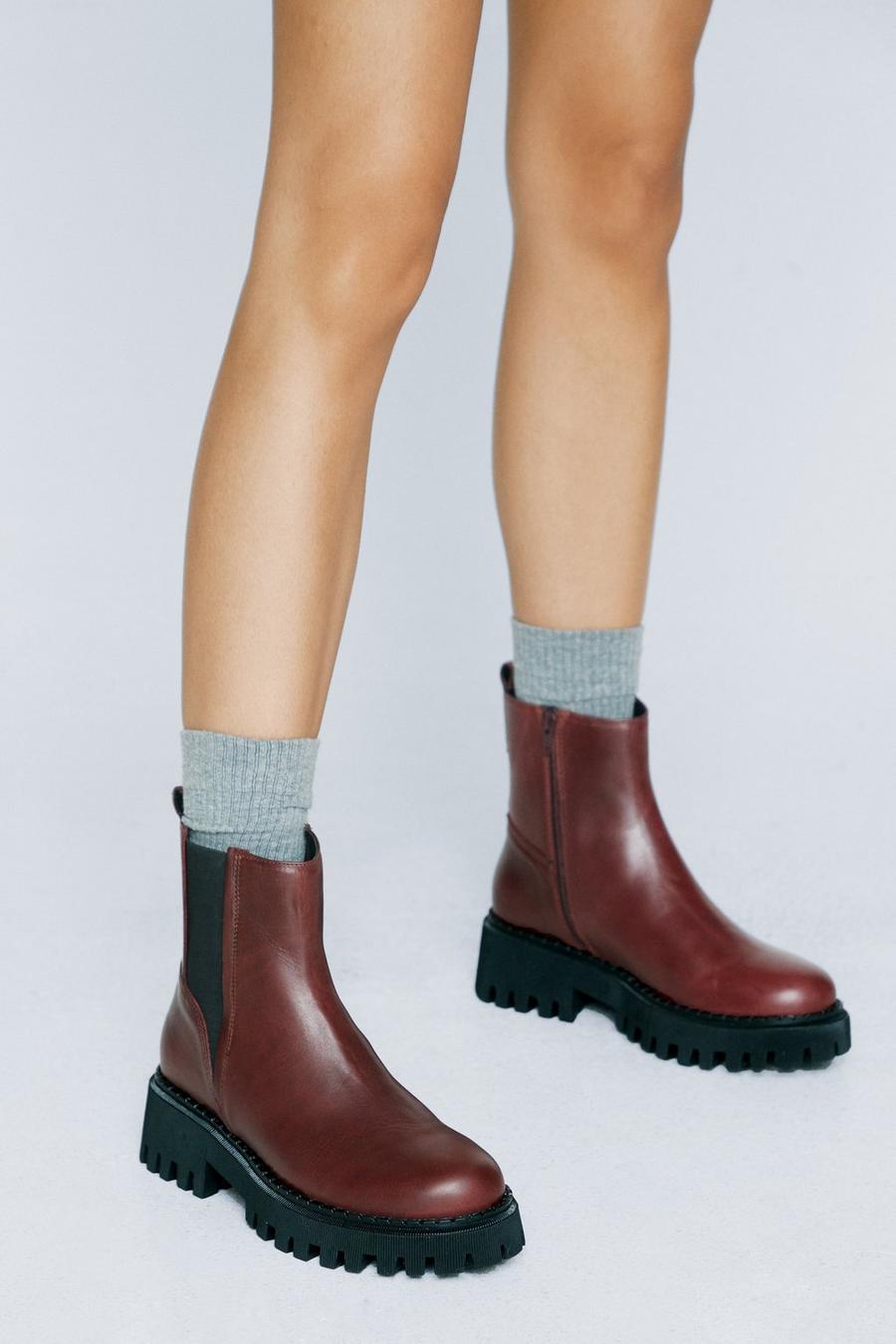 Real Leather Chunky Chelsea Boot 