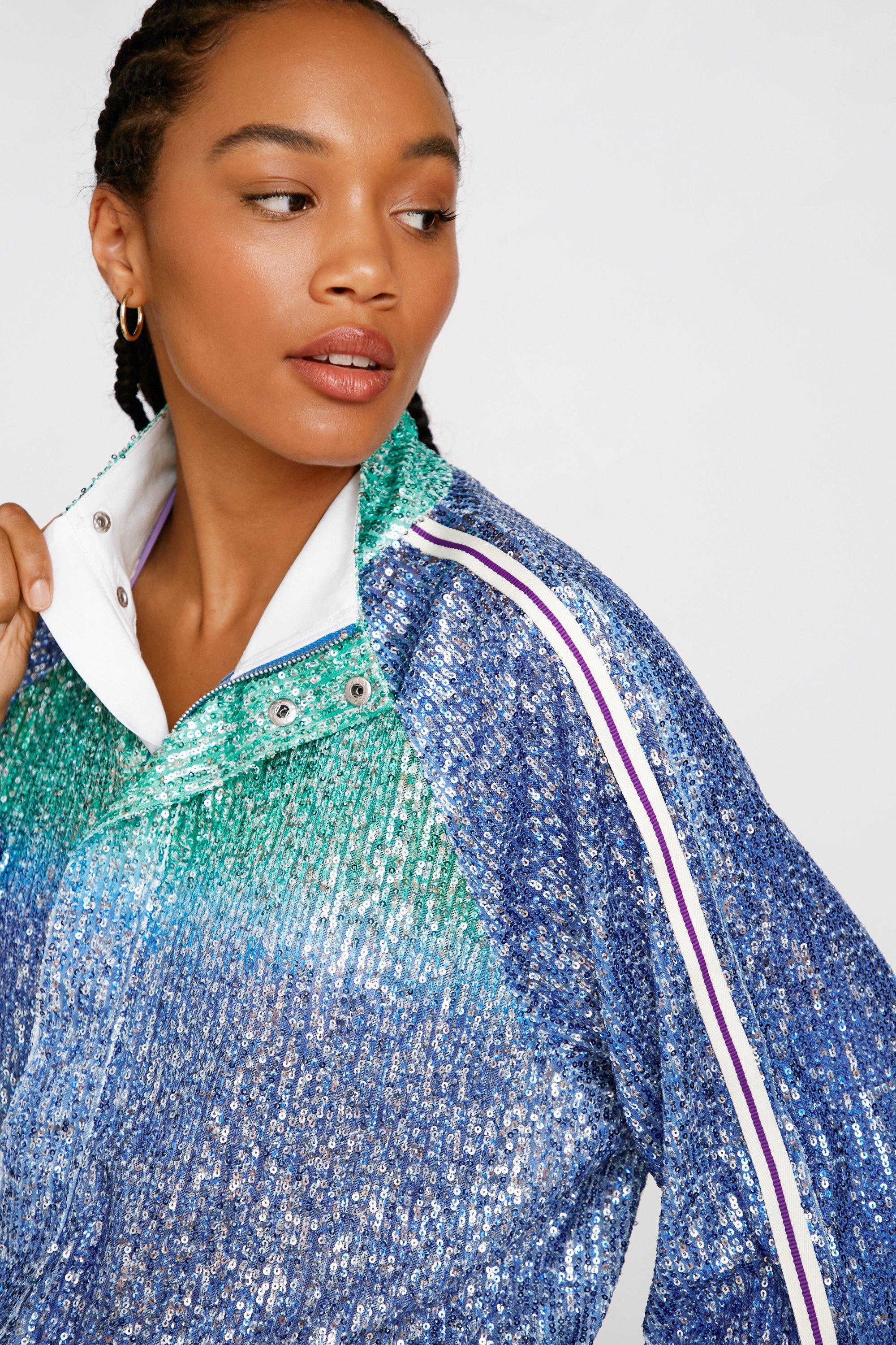 Sequin shop rainbow jacket