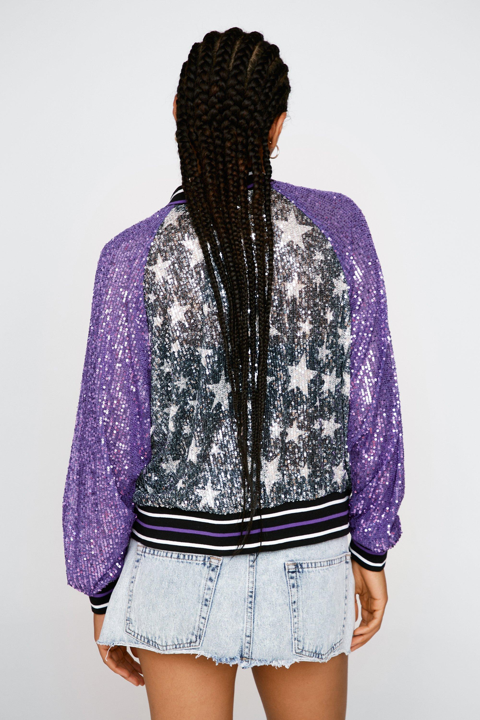 Sequin Star Bomber Jacket