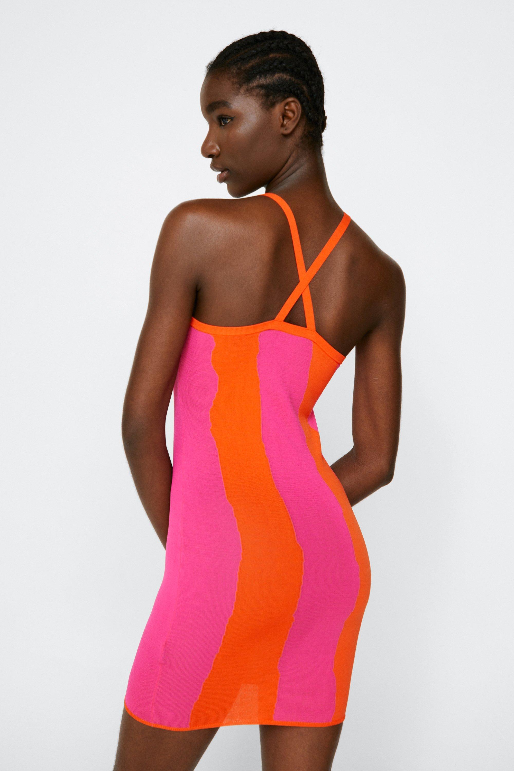 Pink and orange celeb boutique dress