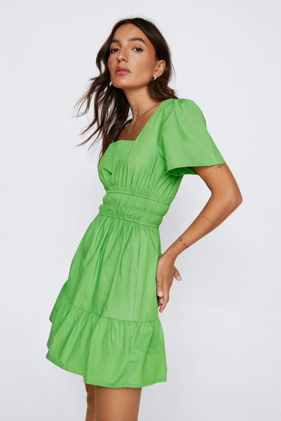 Green Petite Frill Hem Mini Dress image number 1