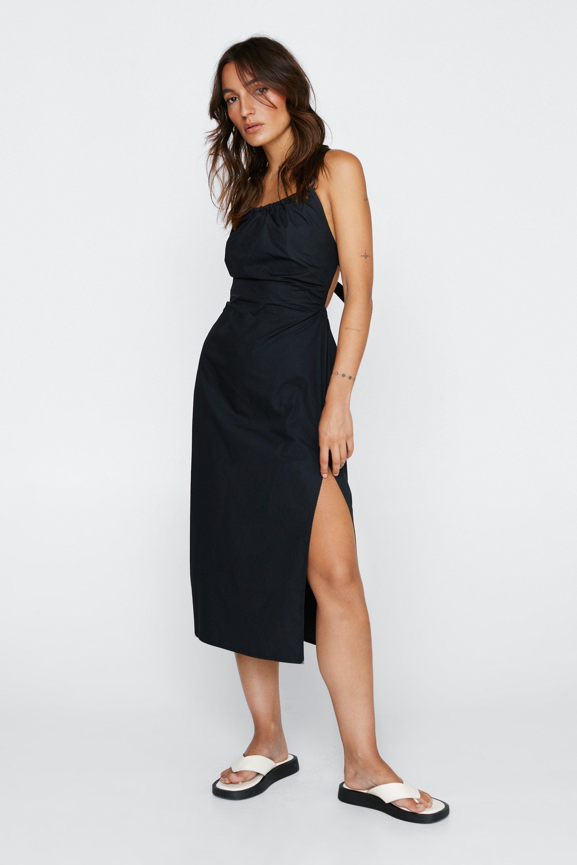 Nasty gal clearance black midi dress