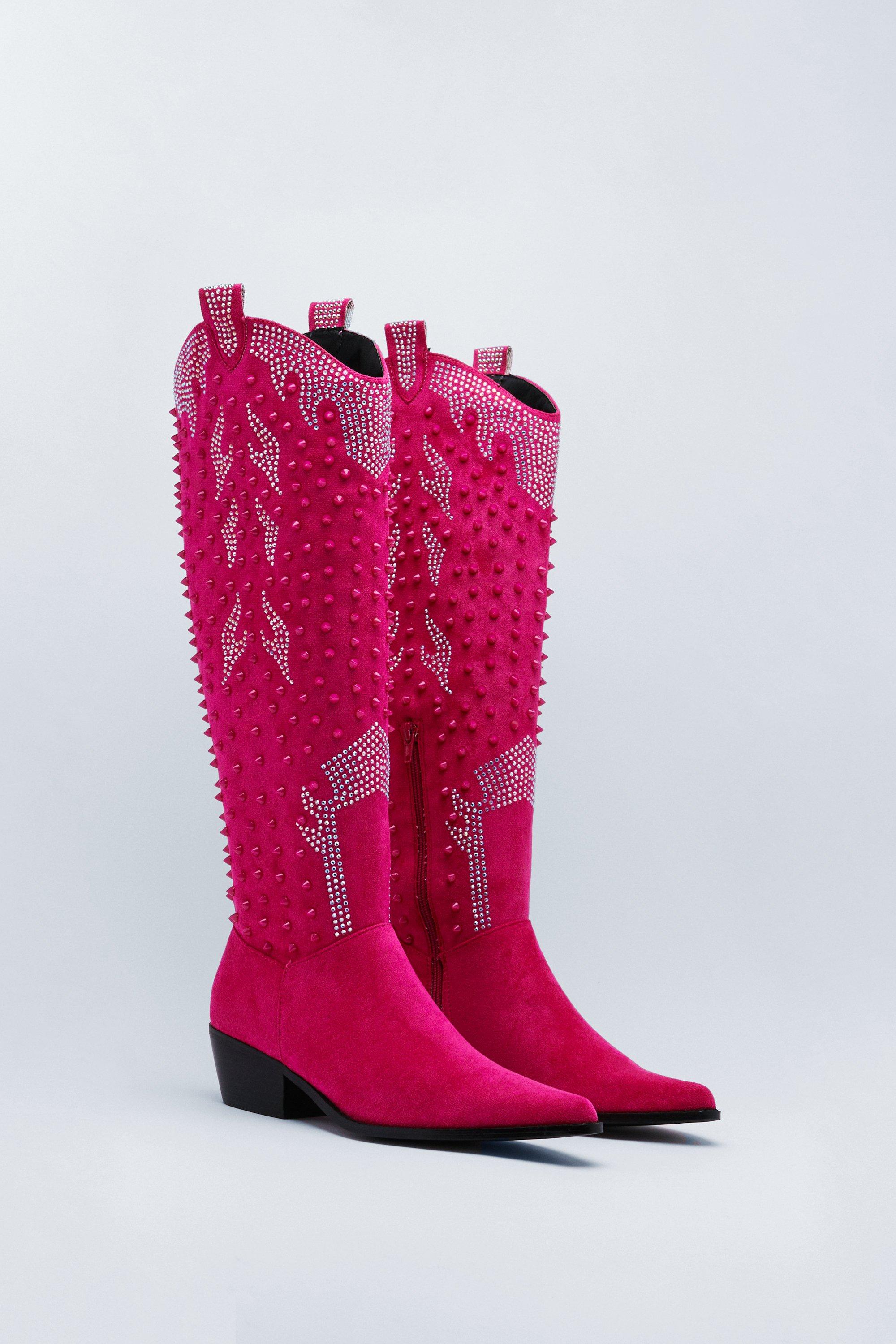 Pink bedazzled cowboy on sale boots