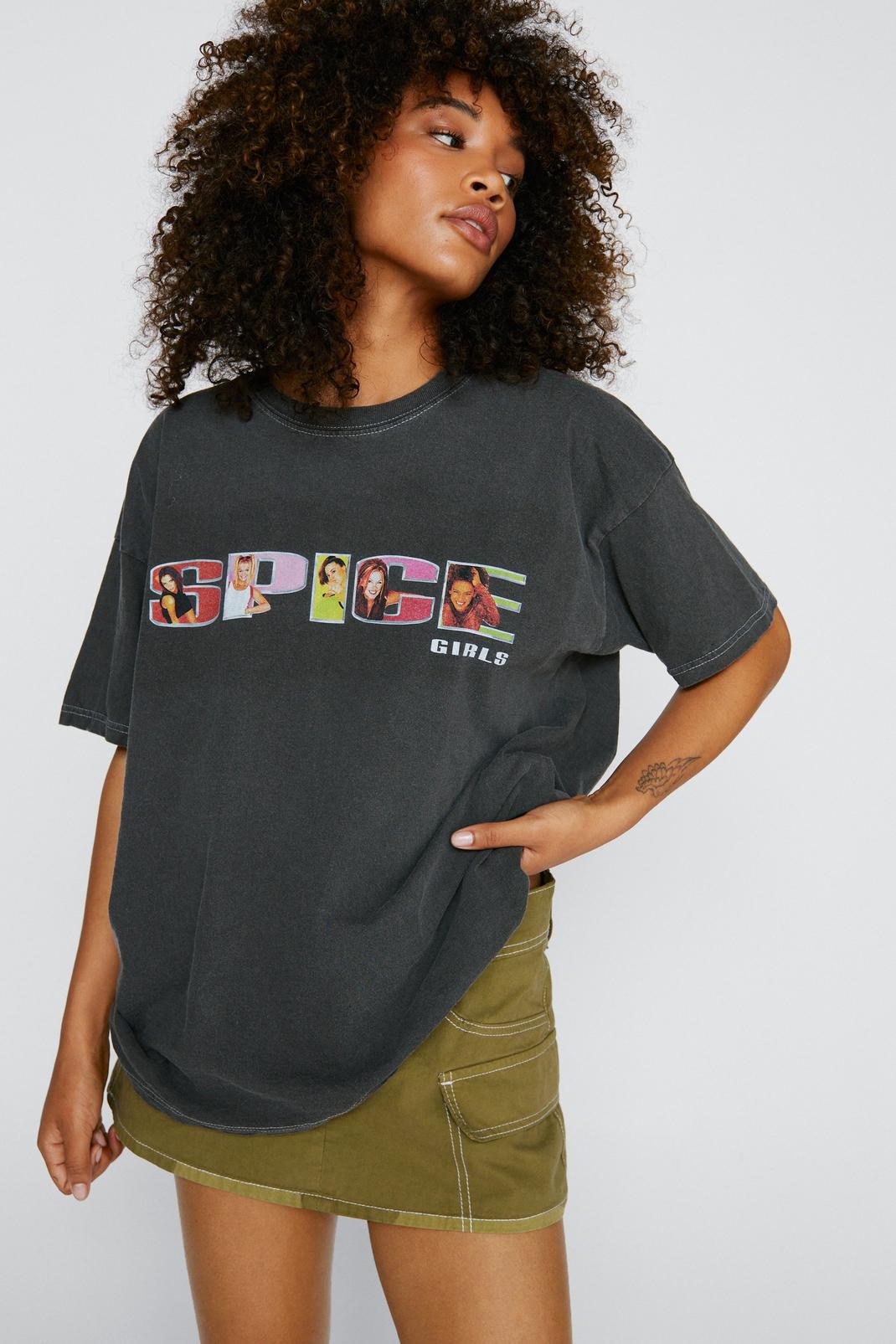 Charcoal Spice Girls Oversized Graphic T-shirt image number 1