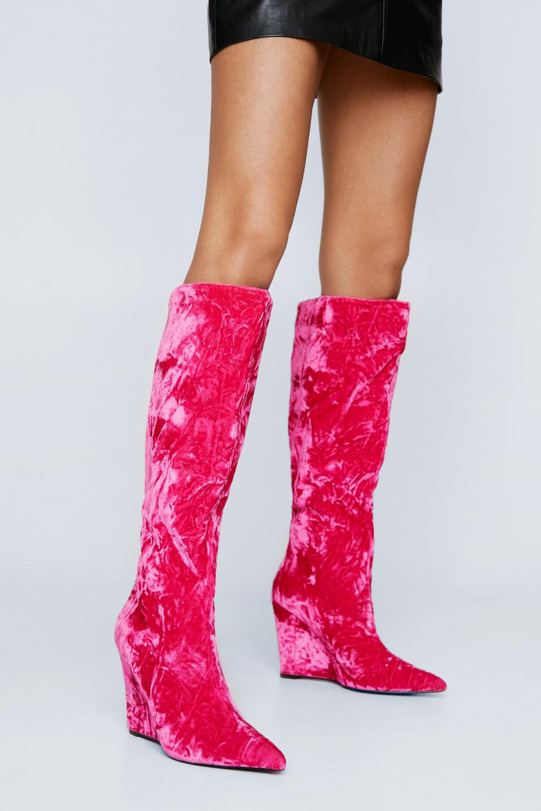 Pink Velvet Booties Pink Velvet Booties