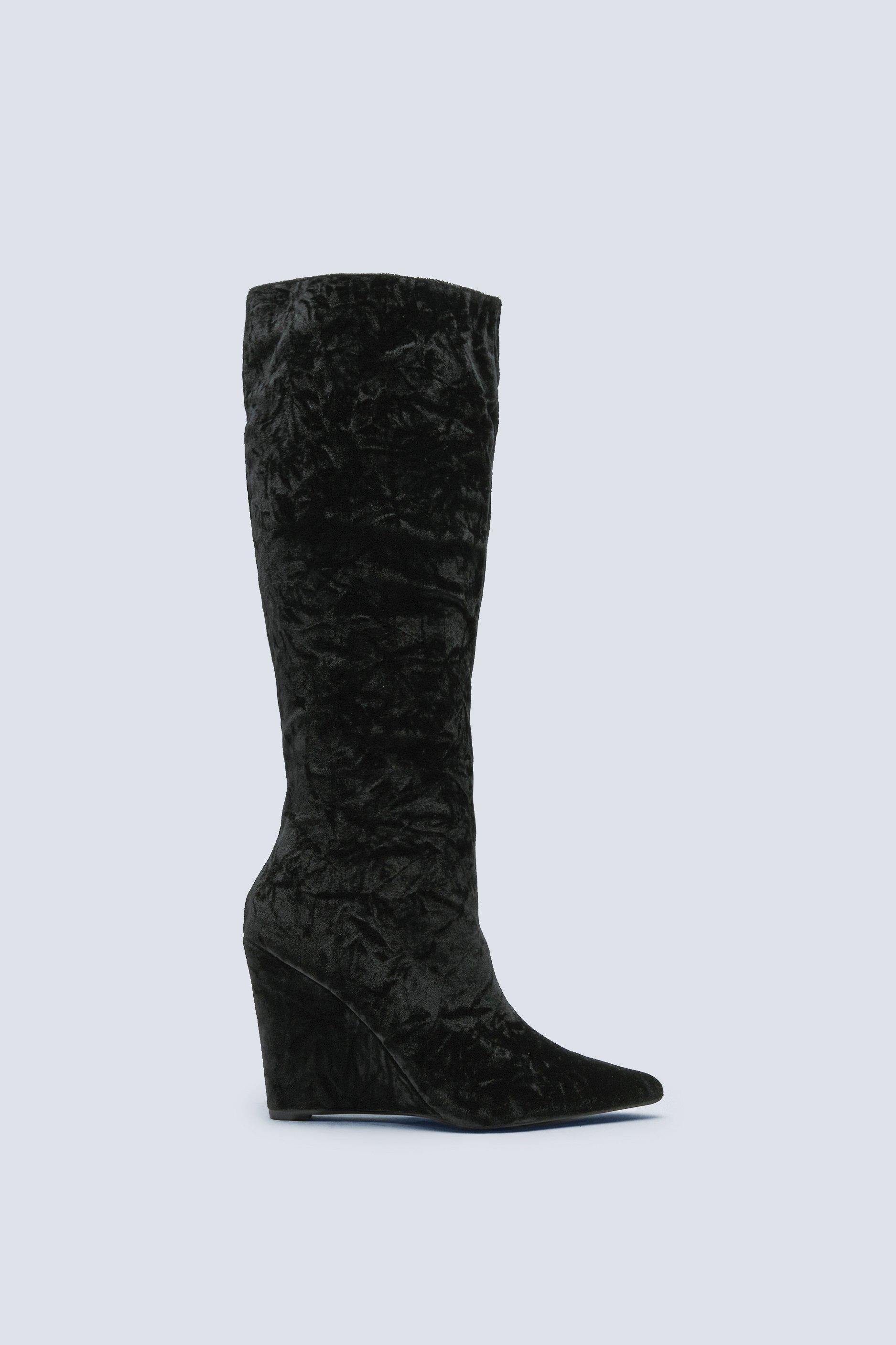 Knee high outlet black velvet boots