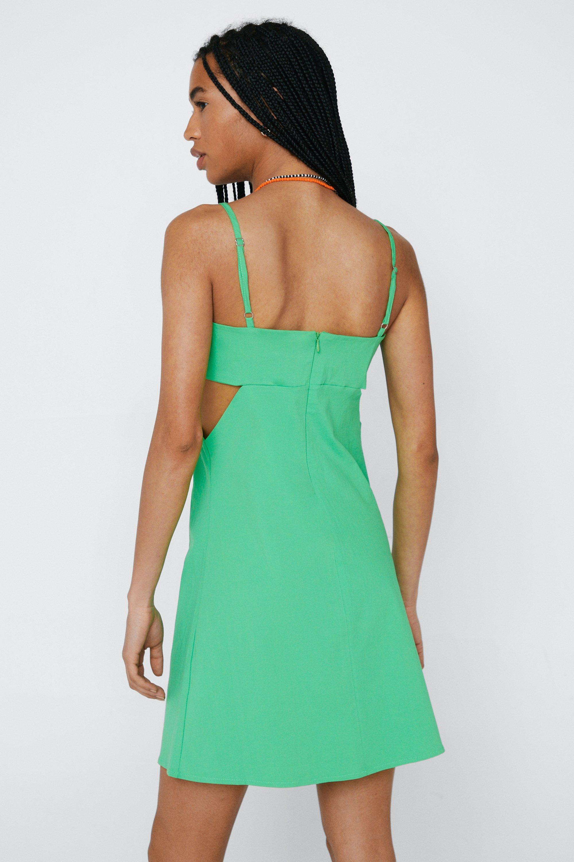 Side cut out outlet mini dress