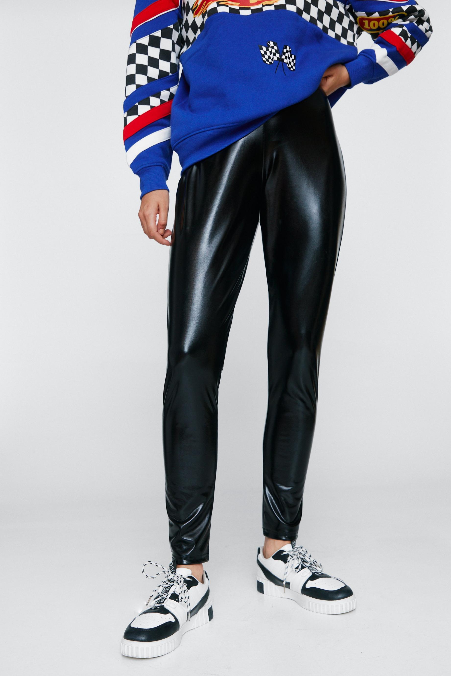Foil Metallic Fitted Pants