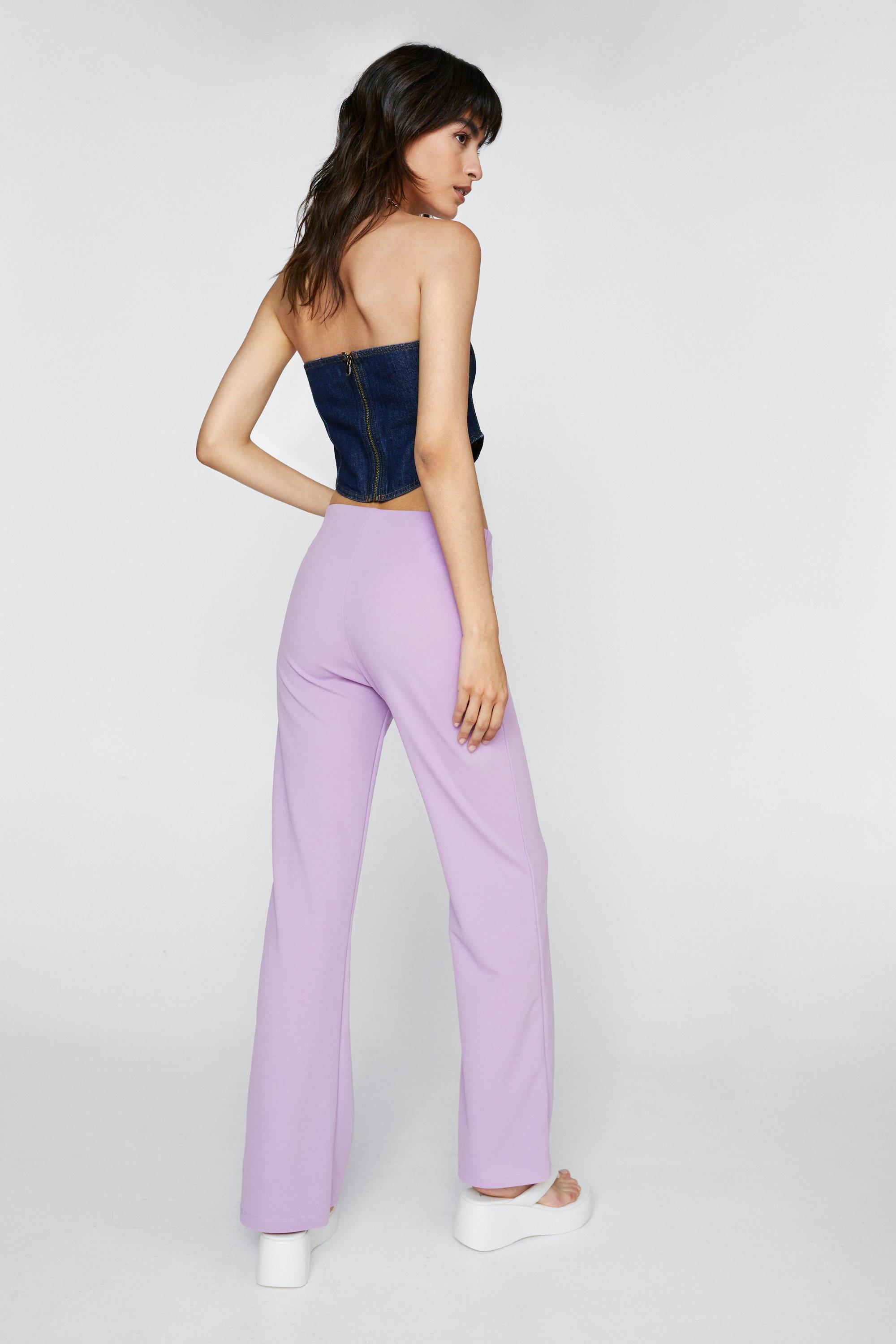 Seam Detail Low Rise Flared Trousers