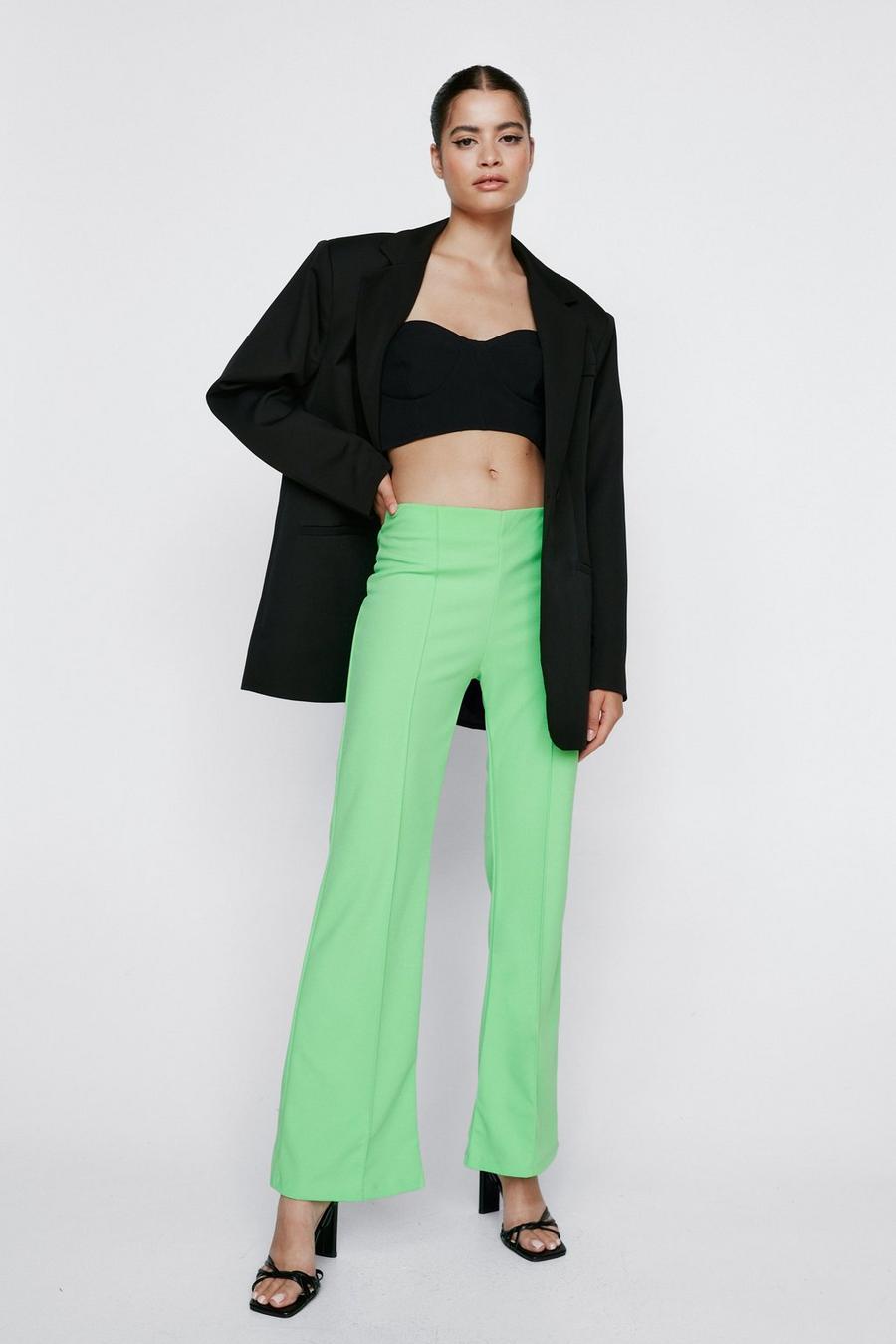 Seam Detail Low Rise Flared Trousers