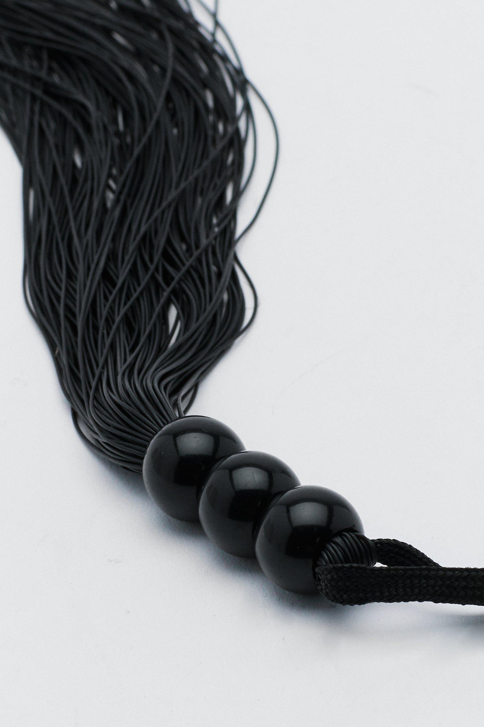 S&M Small Rubber Whip: Black - EasyToys