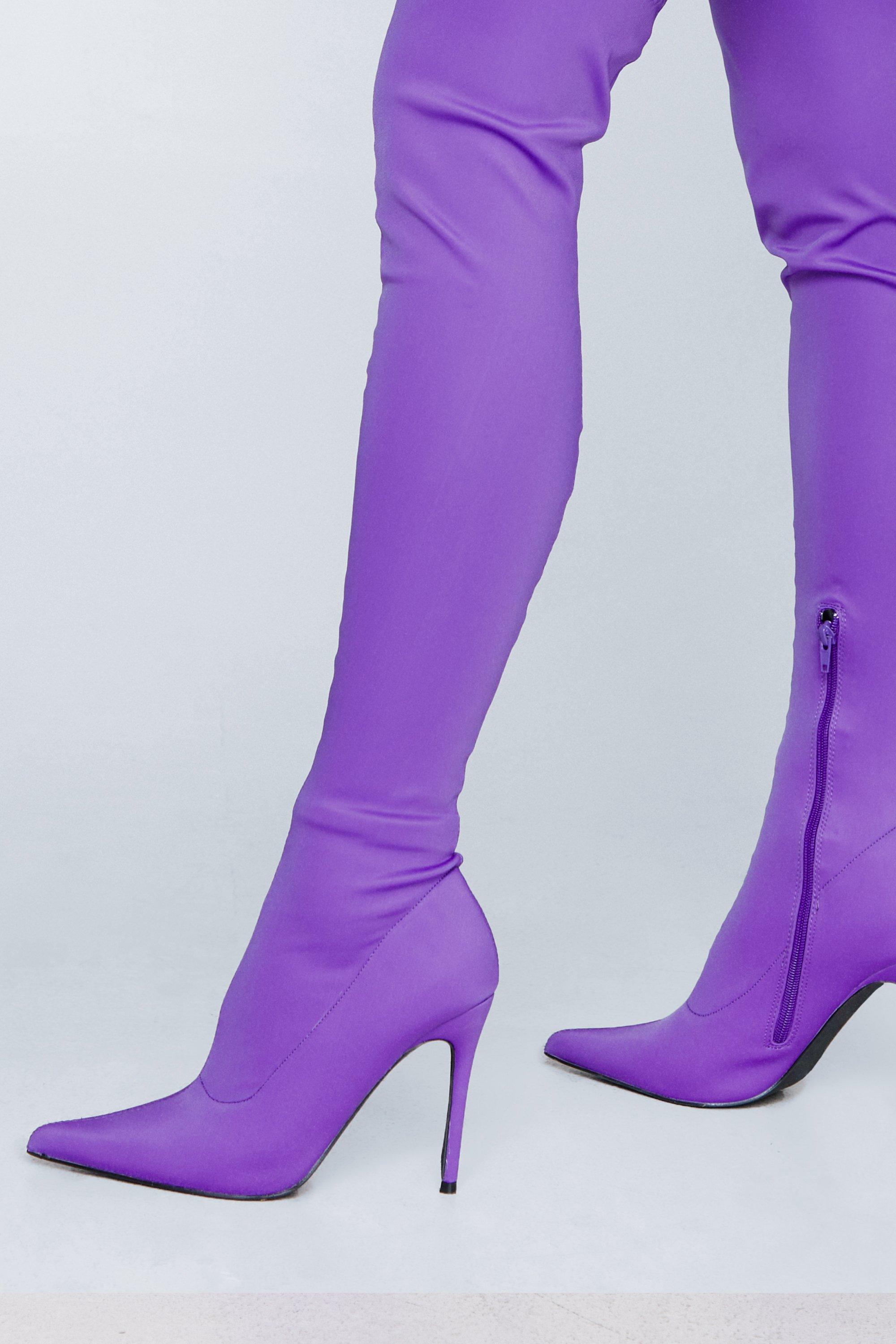 Mauve thigh hot sale high boots