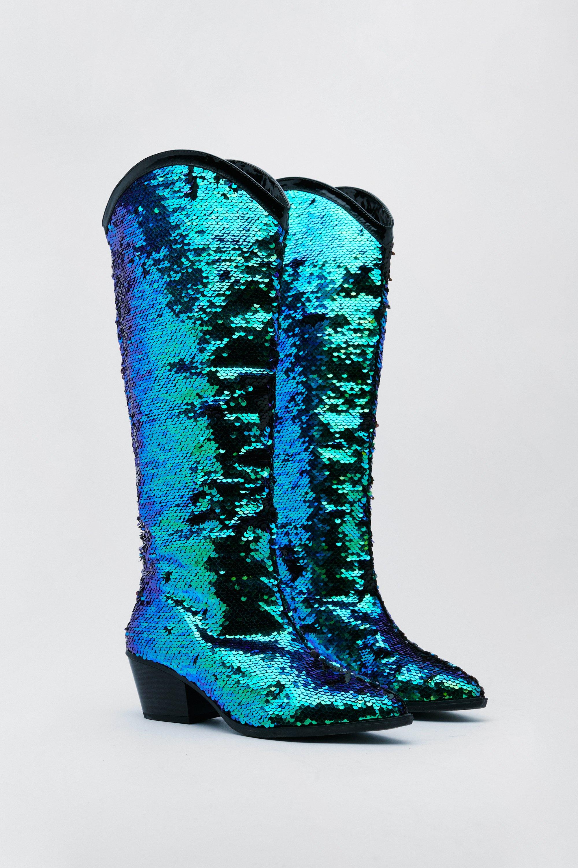 Sequin sale cowboy boots