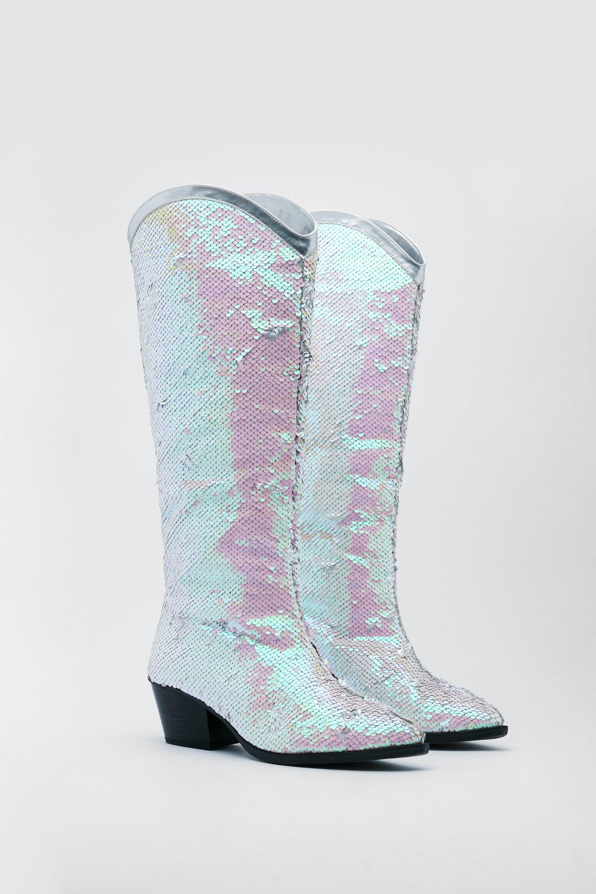 Holographic shop cowboy boots