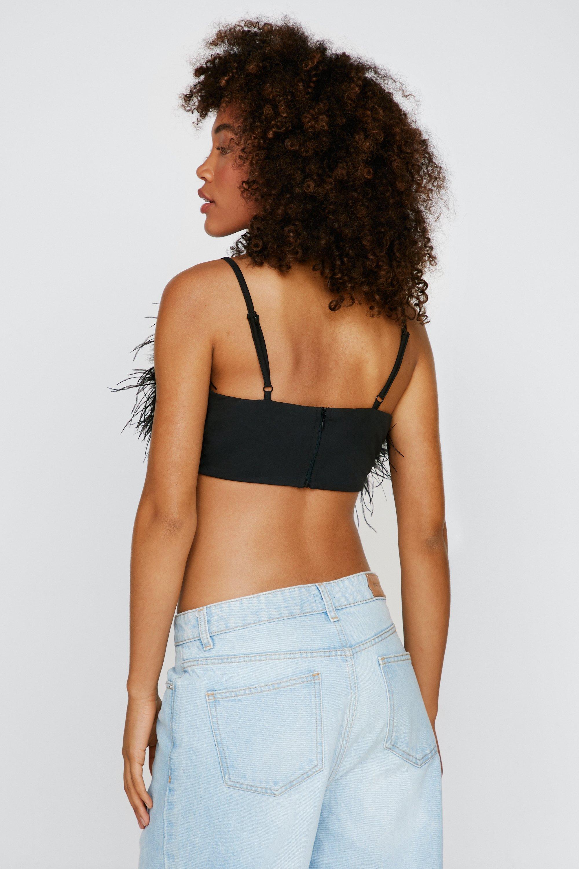 Colorblock Sequin Cropped Bralette