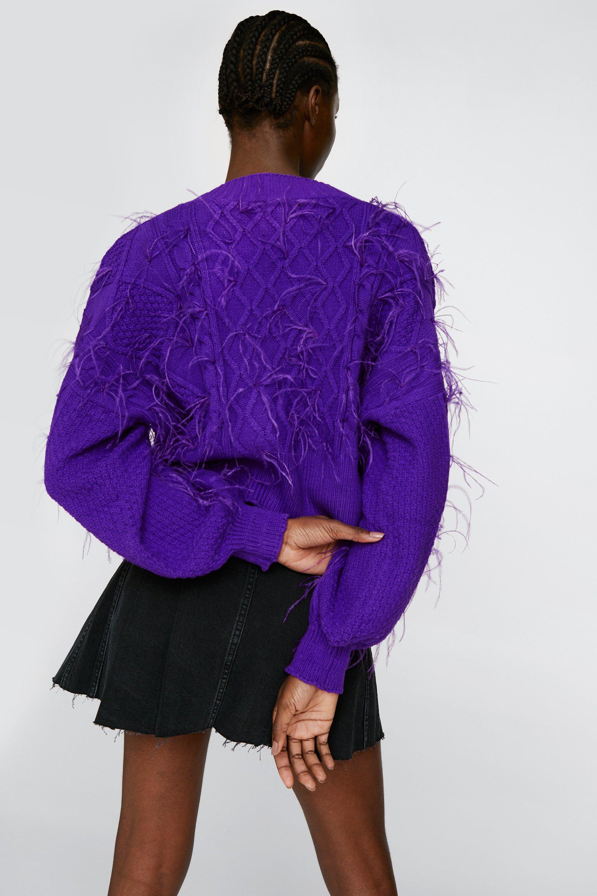 Gypsohila Feather knit Cardigan - propequity.com.br