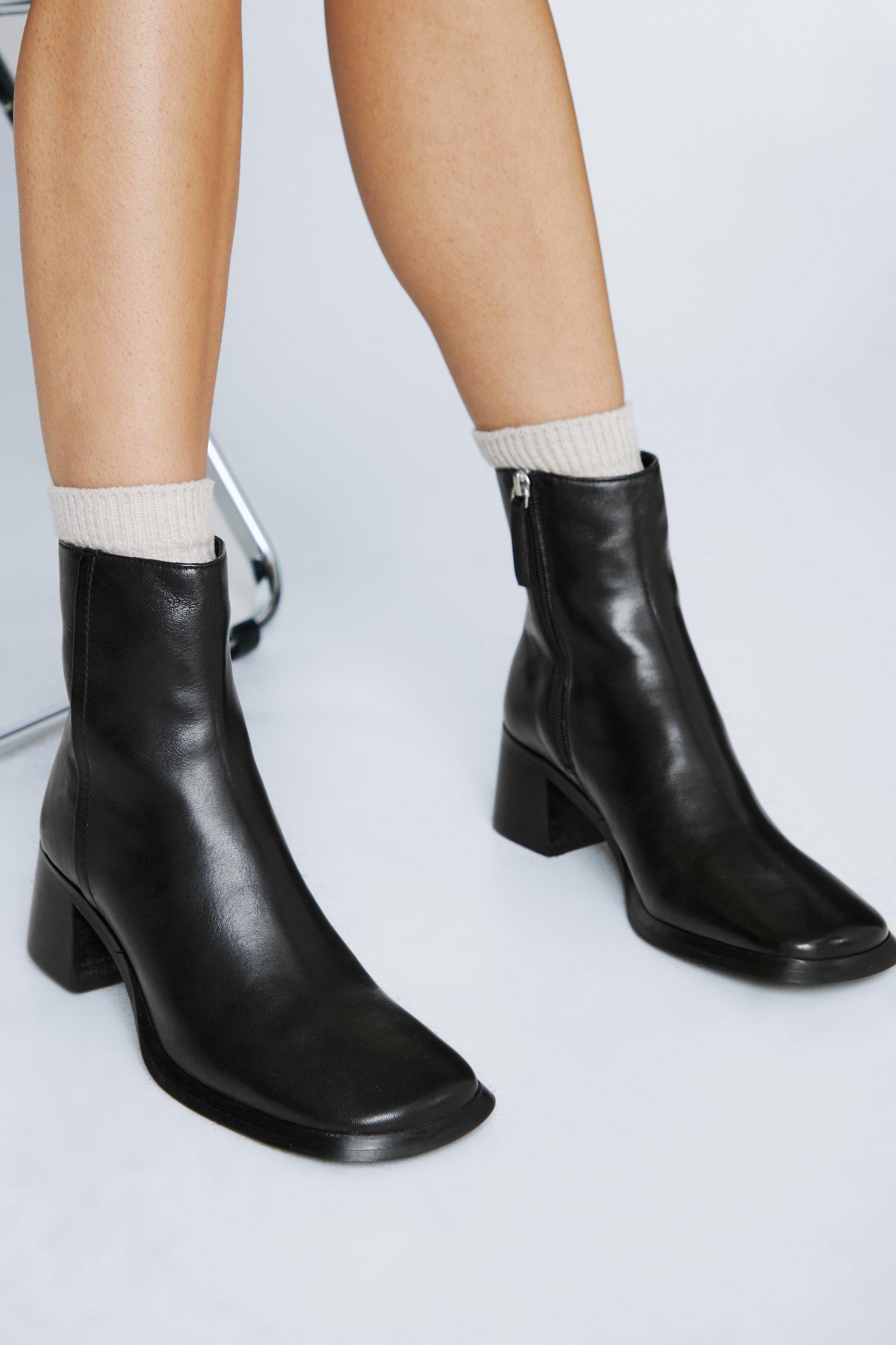 real leather booties