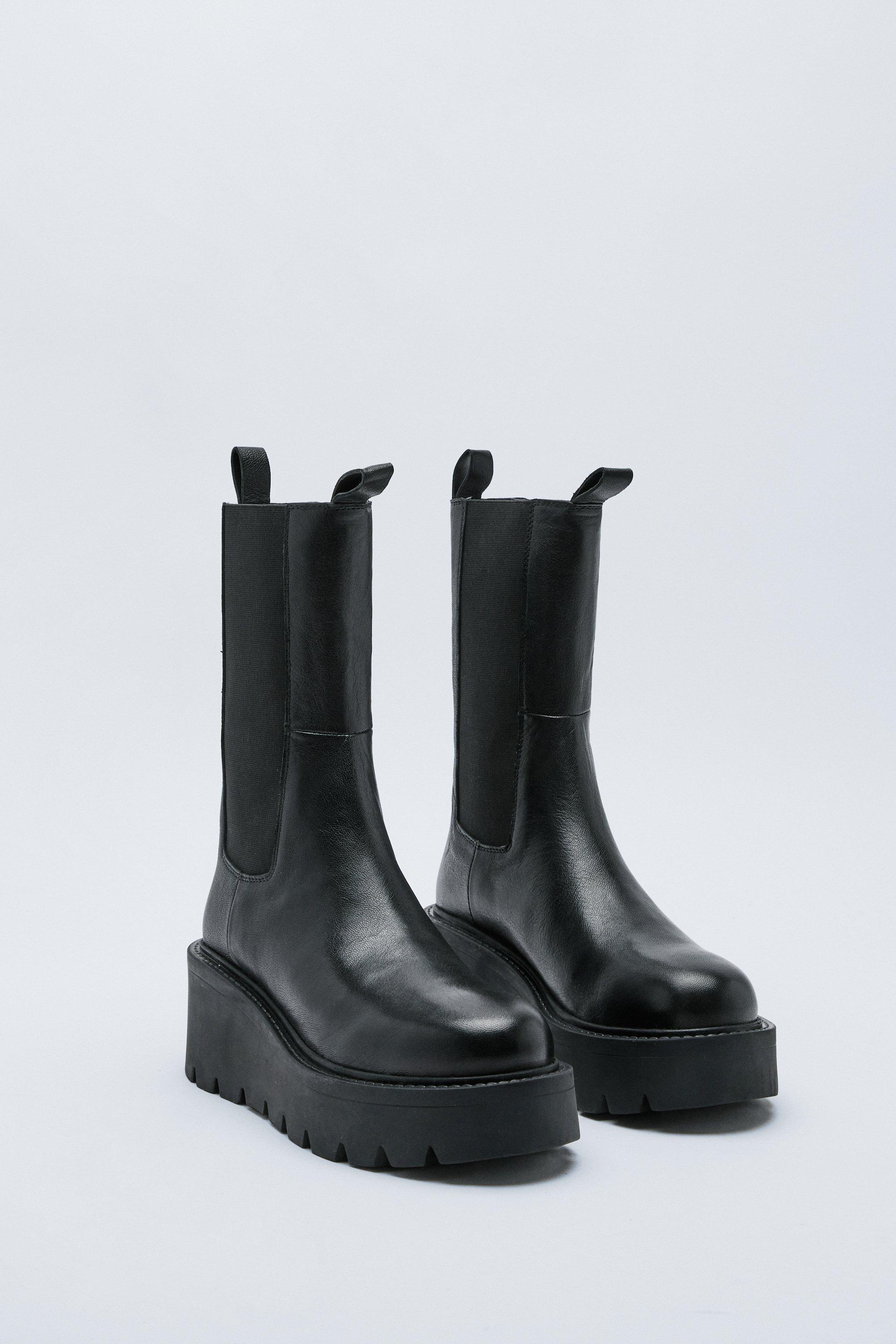 Bottines en simili semelle compens e