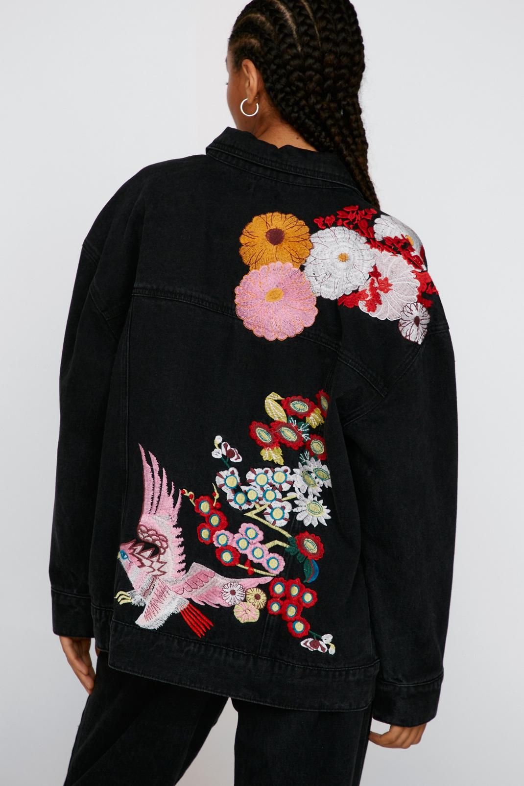 Oversized Embroidered Denim Jacket | Nasty Gal