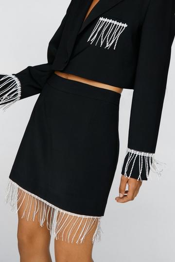 Black Premium Trim Detail Micro Mini Skirt