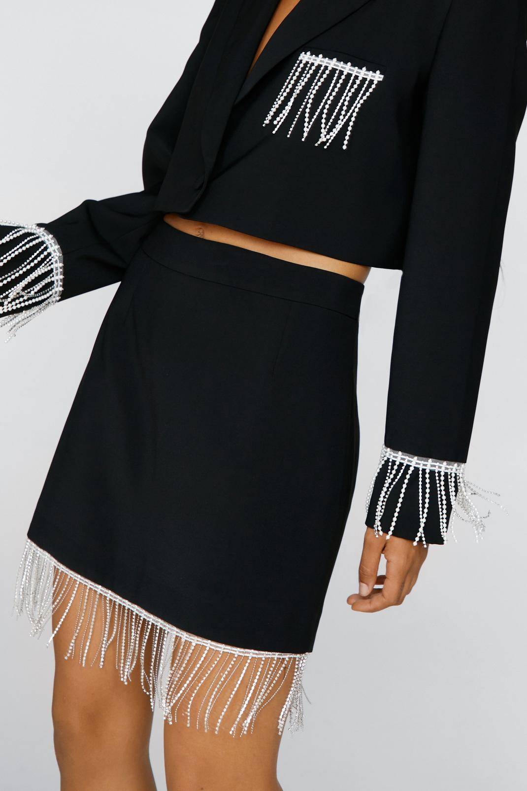 Black Premium Trim Detail Micro Mini Skirt image number 1