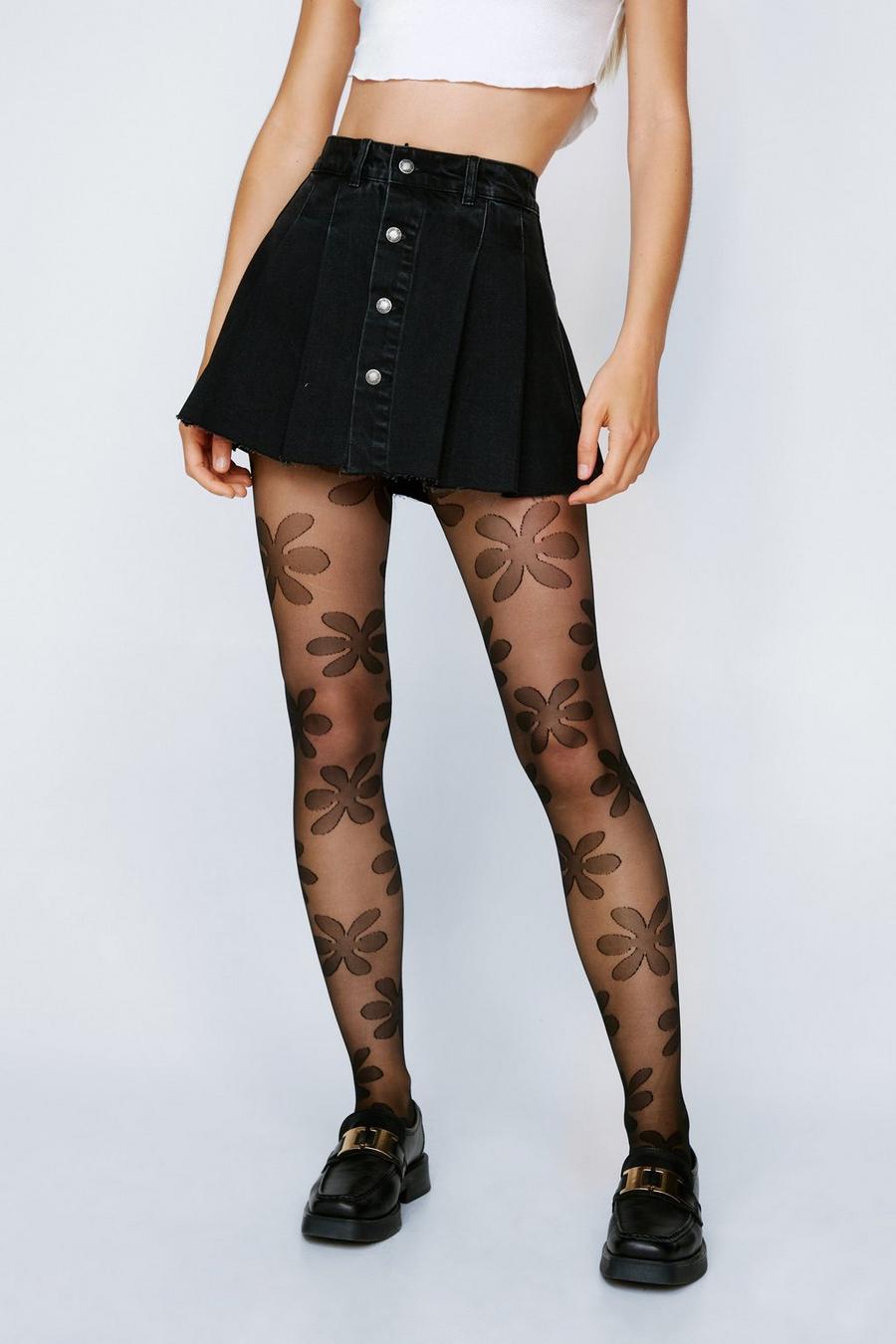 Flower Patterned Tights