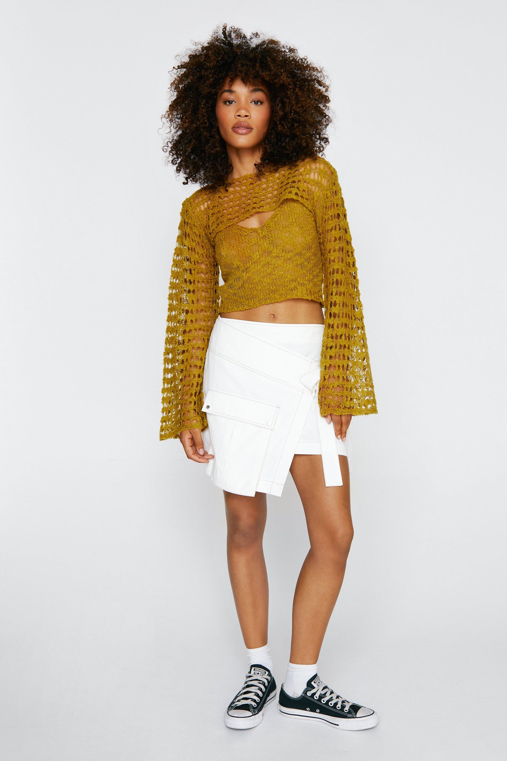 High waisted 2024 wrap skirt