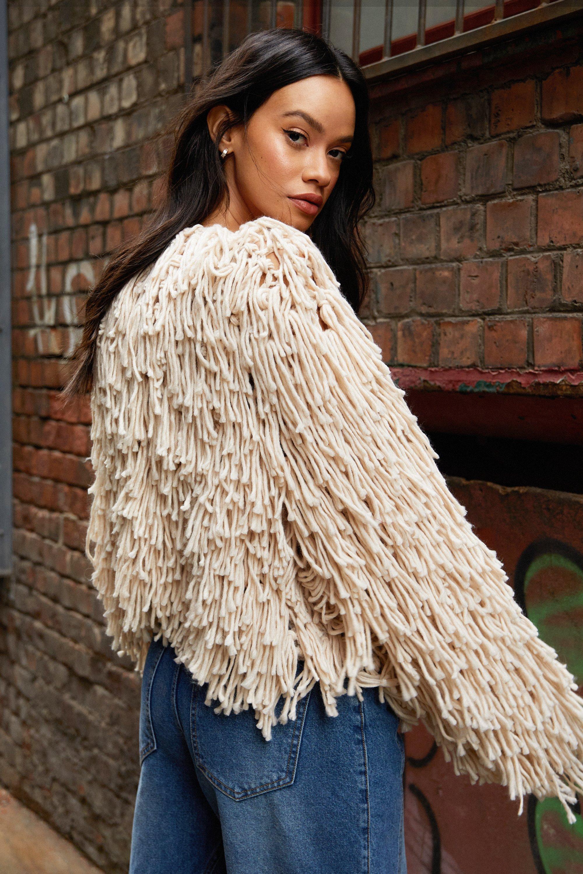 Fringe cardigan hot sale plus size