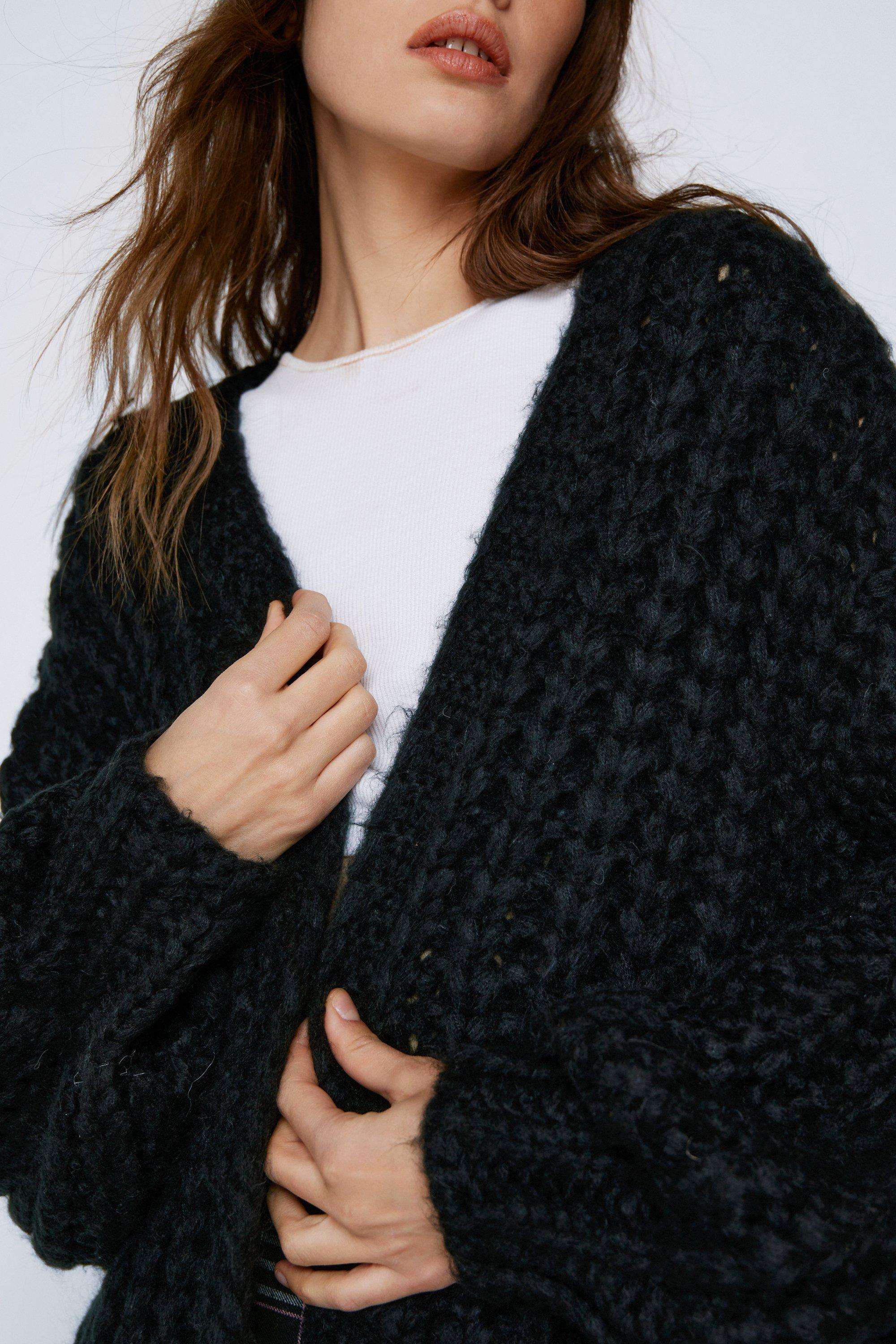 Chunky black outlet cardigan