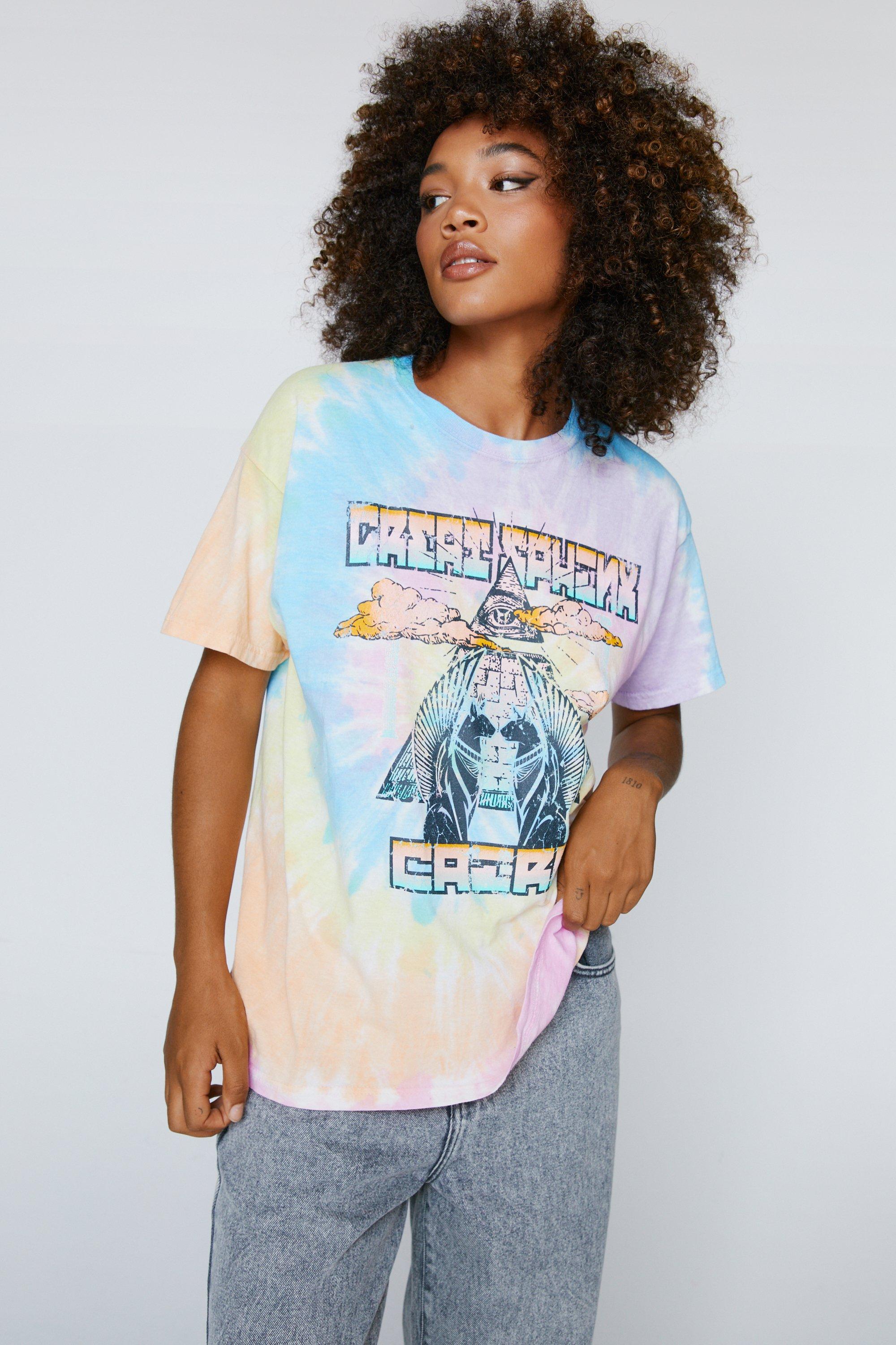 Bershka oversized T-shirt in purple tie dye