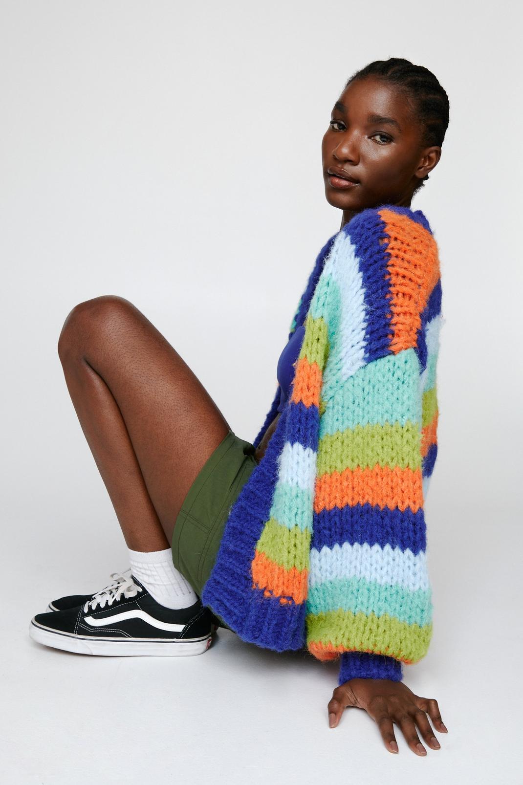 Multi Coloured Knitted Cardigan image number 1