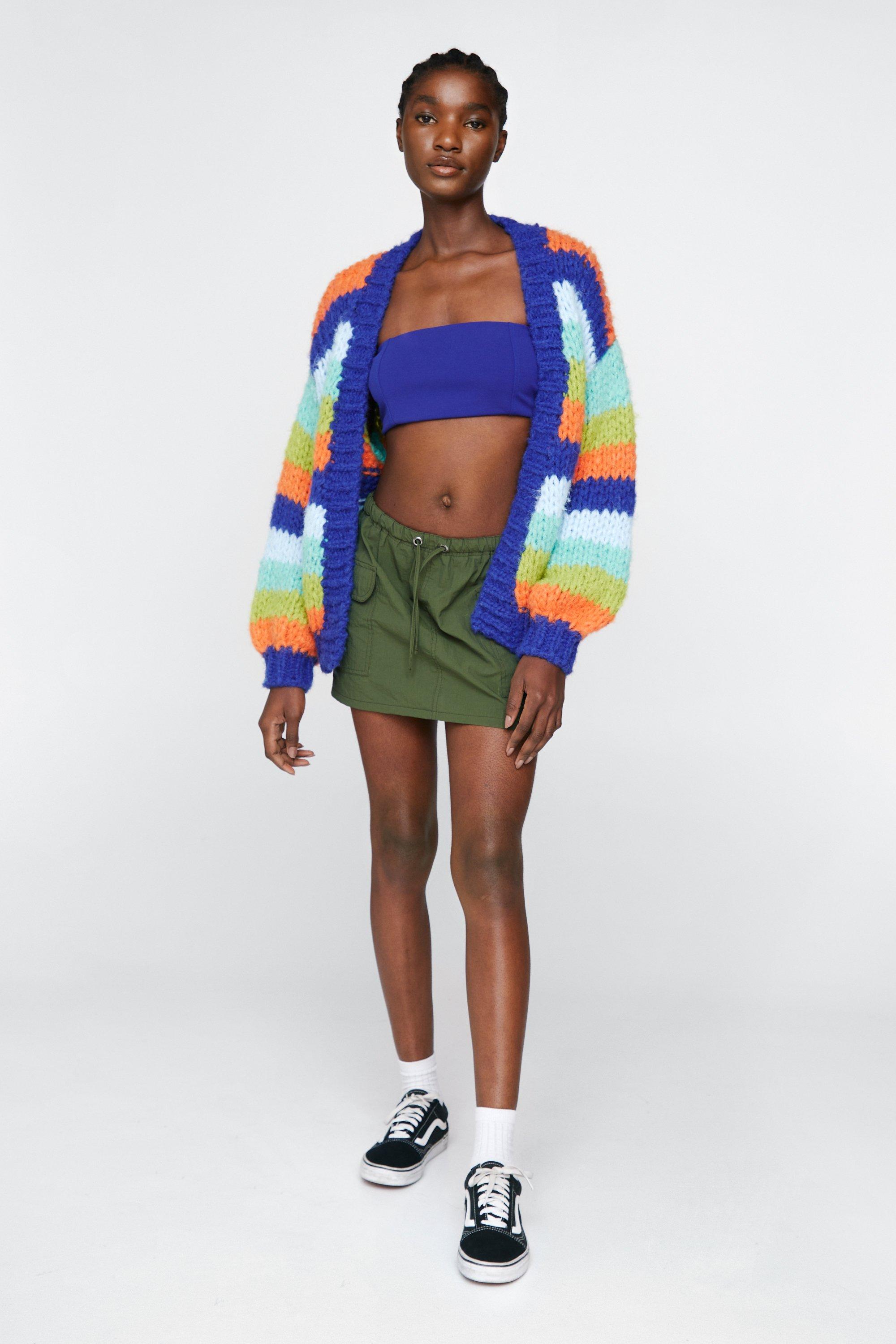 Multi Colored Knitted Cardigan