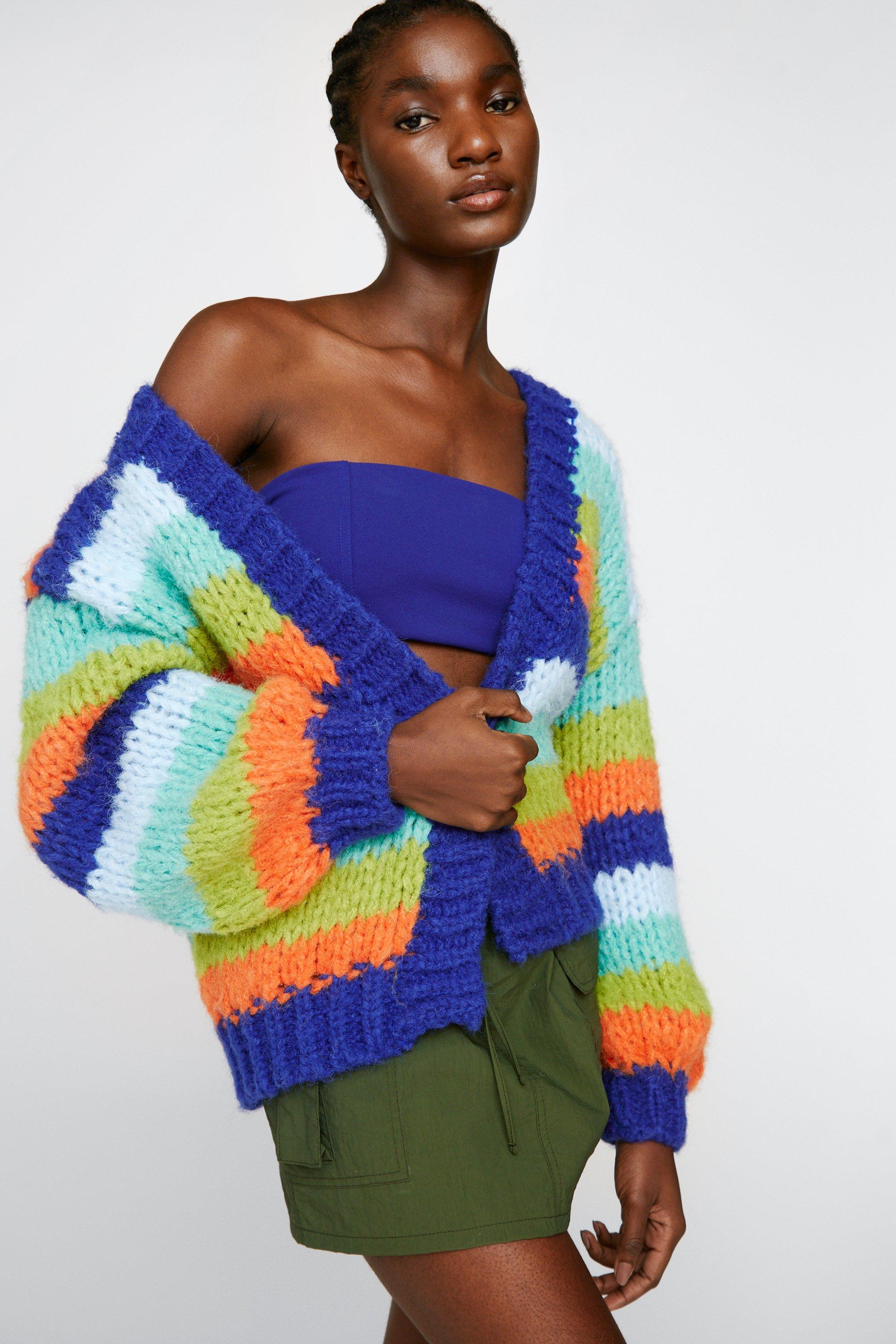 Multicolor knit clearance cardigan